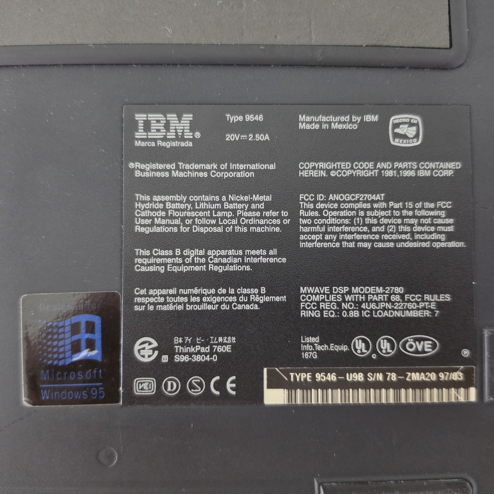 RARE Vintage 12.1″ IBM ThinkPad 760E Laptop – Intel Pentium 72MB RAM 1.33GB HDD