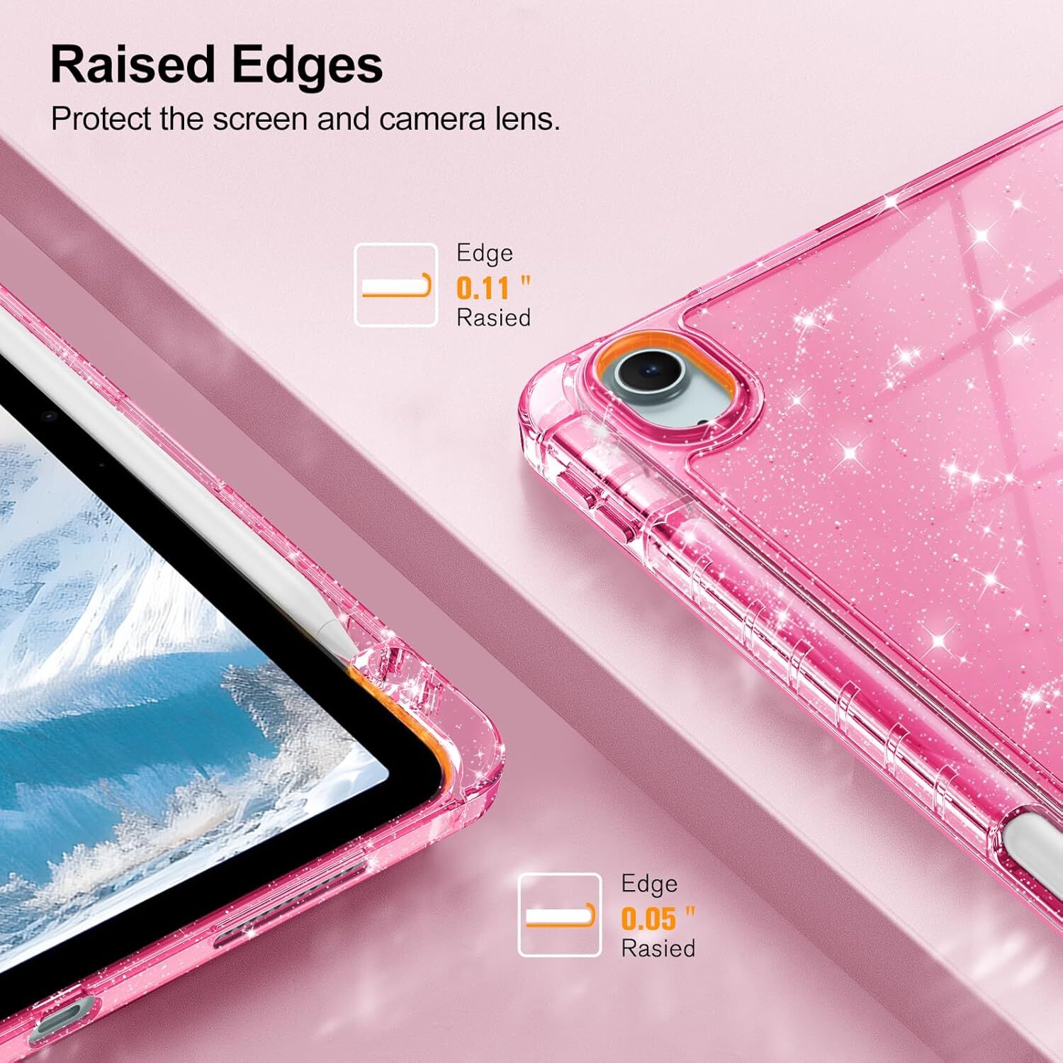 Slim Case for iPad Air 11-inch M3 2025 2024/iPad Air 5th 4th Shiny Clear Cover