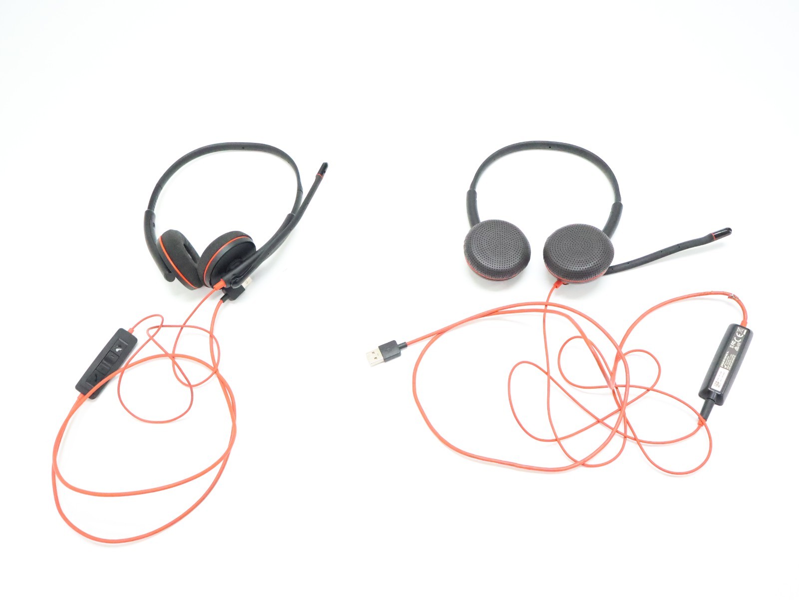 Lot 2 Plantronics Blackwire C3220 Wired USB-A Dual-Ear Headsets Tested Working