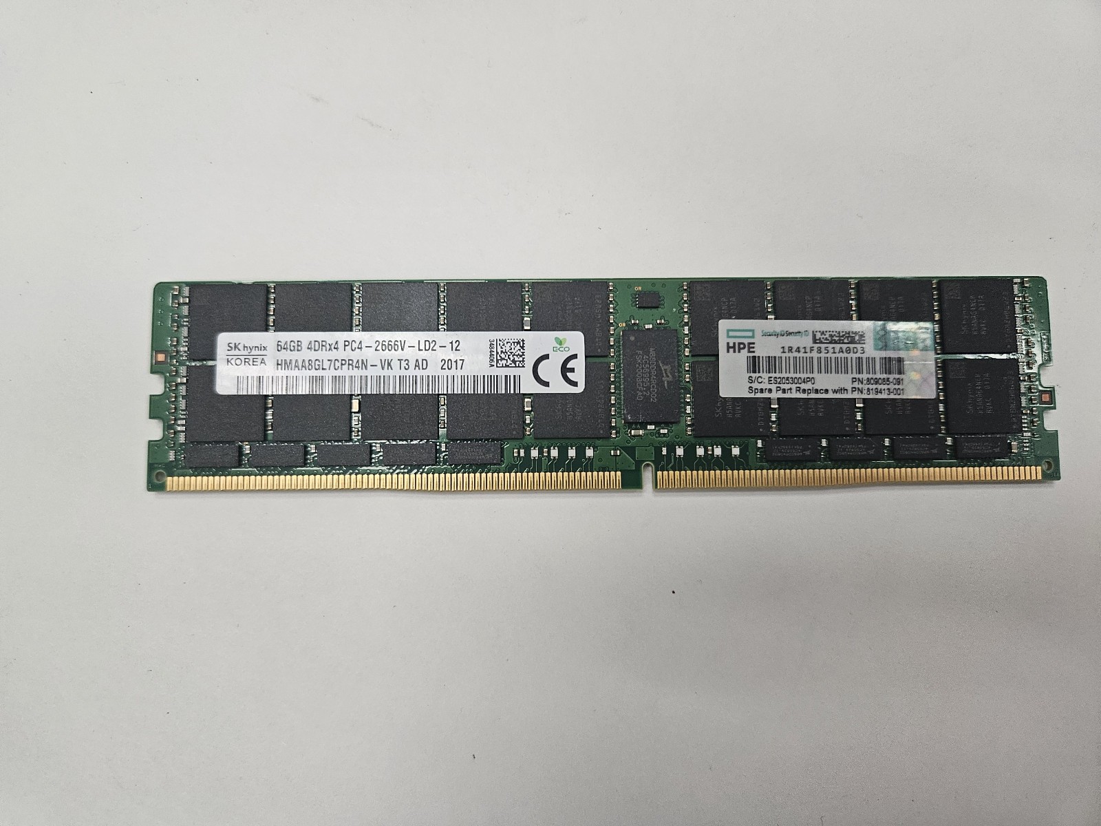 SK Hynix 64GB (1x64GB) 4DRx4 PC4-2666V DDR4 Load Reduced ECC Server RAM