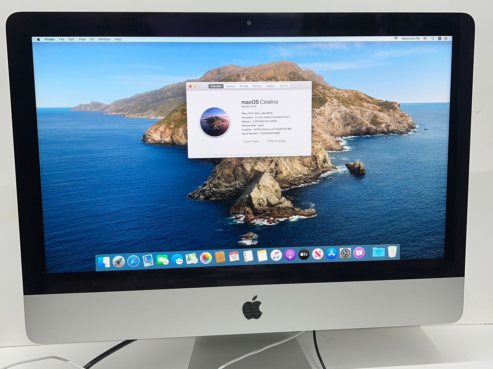 Apple iMac 21 Inch 2012 Core i7 3.1 GHZ 8GB 1TB Nvidia GeForce GT 650M 512MB
