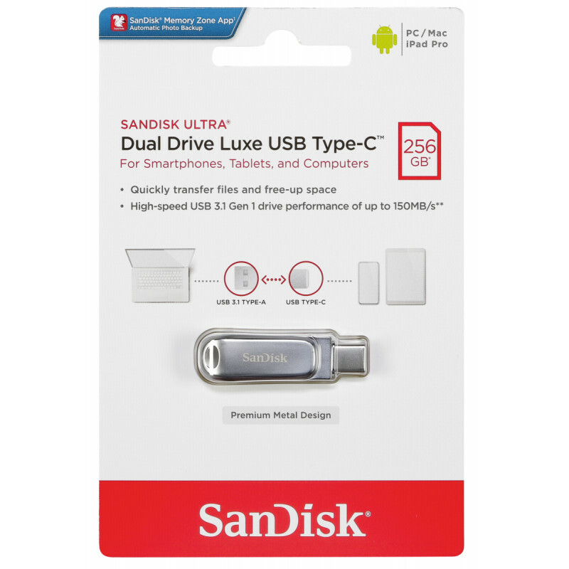 SanDisk Ultra Dual Drive Luxe 32/64/128/256GB Type-C 150MB/s USB 3.1 Memory-UK