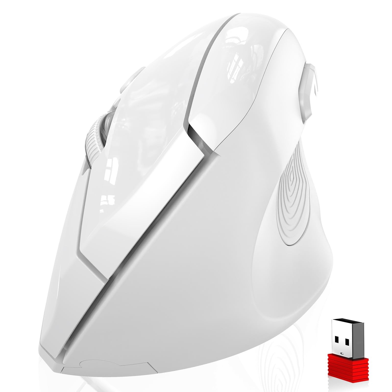 memzuoix Ergonomic Wireless Mouse, 2.4G Optical Cordless, 800/1200/1600 DPI, Ver