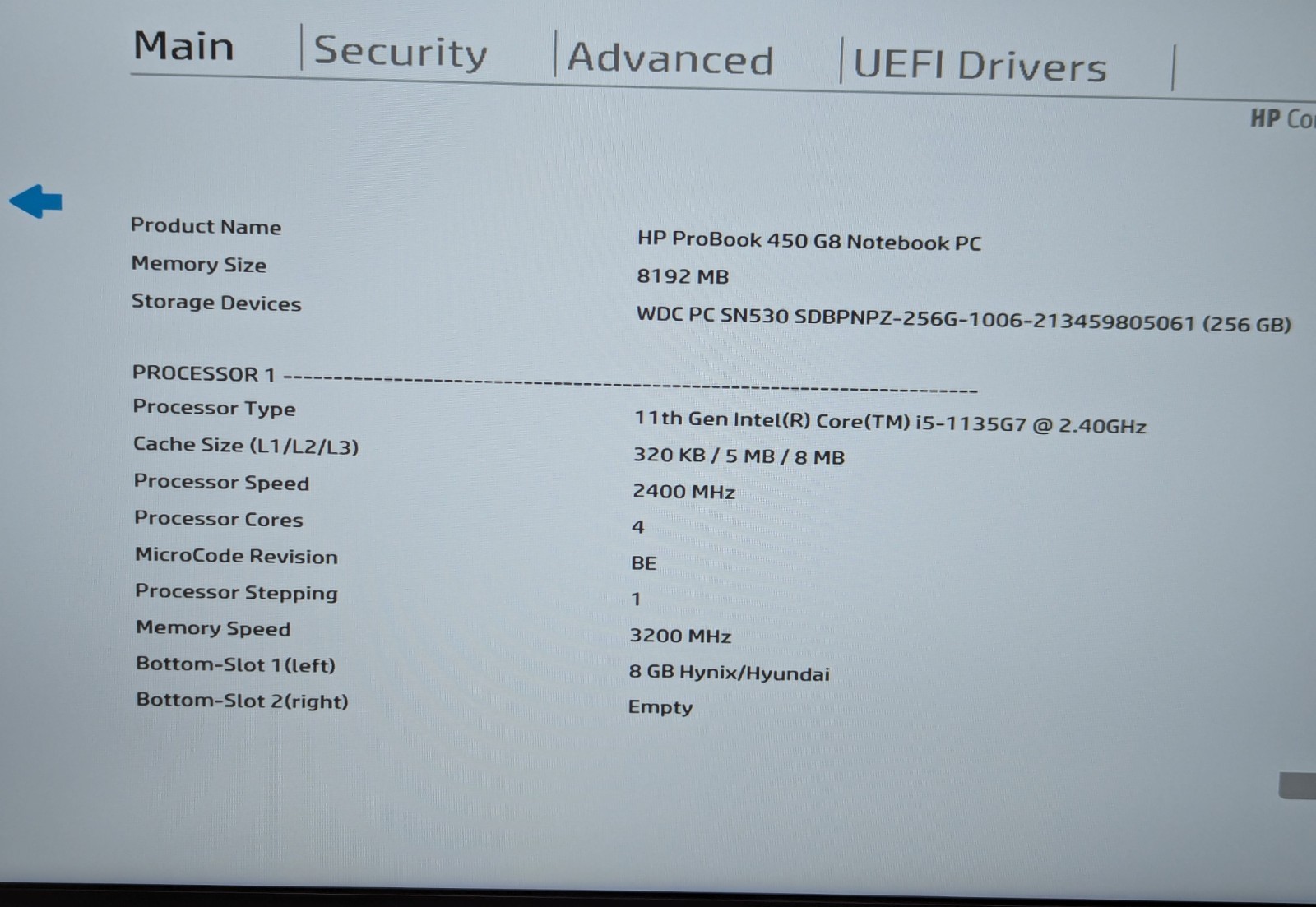 HP ProBook 450 G8 15.6″ Laptop i5-1135G7 2.40GHz 8GB RAM 256GB NVMe Windows 11