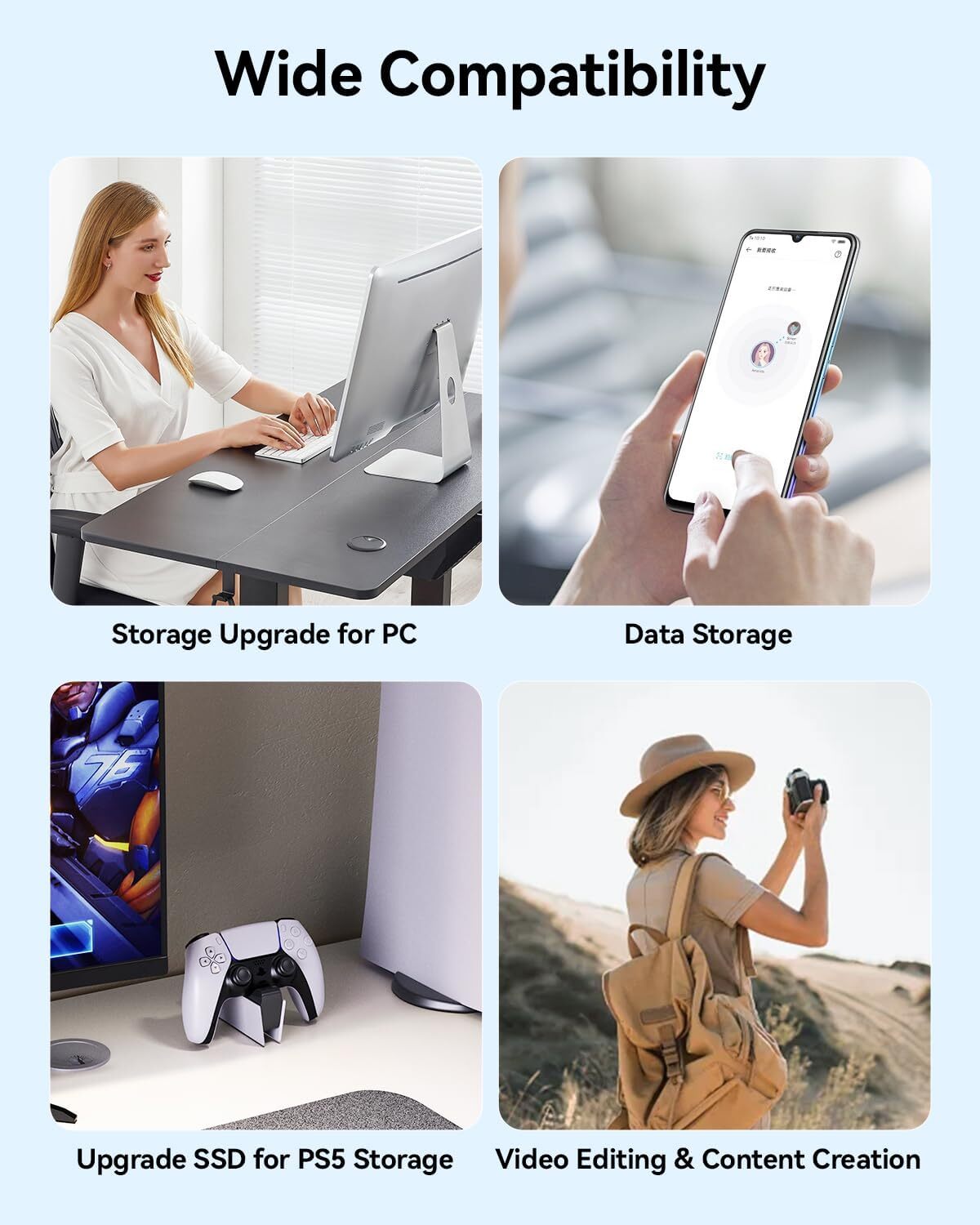 Portable Magnetic External SSD USB 3.2 Gen 2×2 Solid State Drive Up to 2000MB/s
