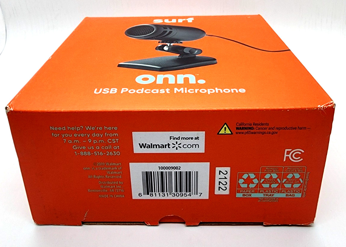Onn Surf USB Podcast Microphone PC & Mac Cardioid Recording Adjustable Stand