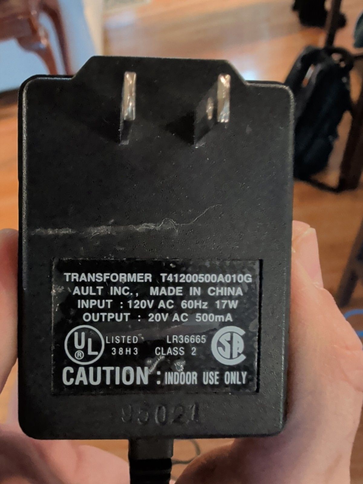 US Robotics Power Supply Adapter T41200500A010G 20V 500mA Vintage Tested