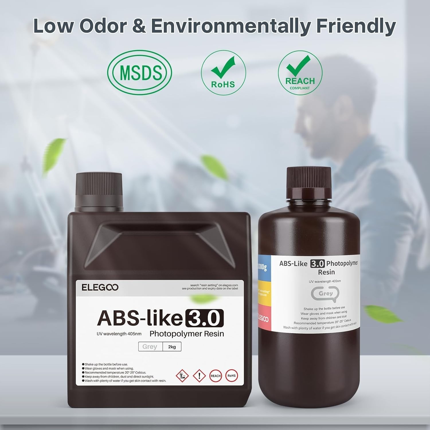 High Precision ABS-Like Resin 3.0 in Smoky Black – 1000g for LCD/DLP 3D Printers