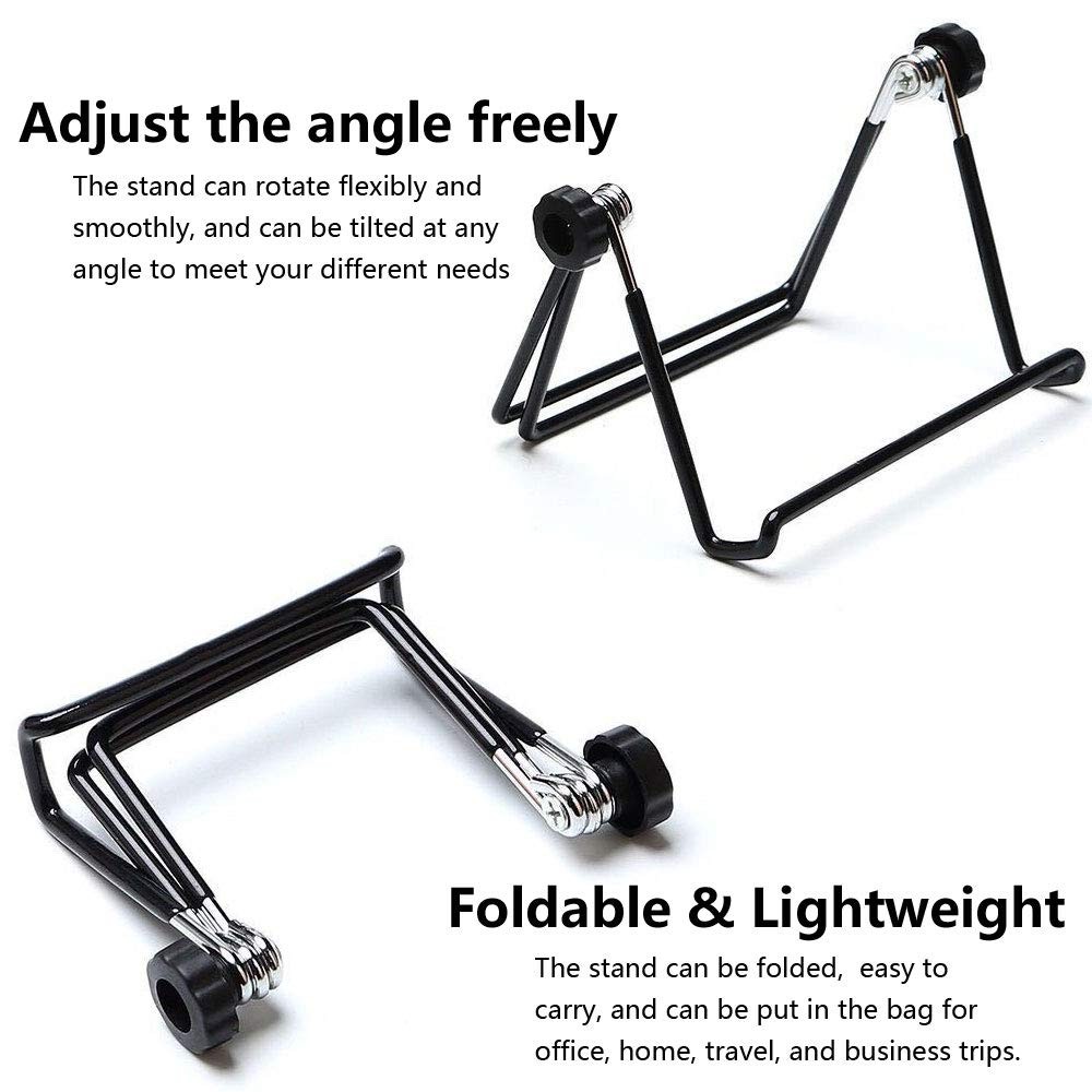 VOVIGGOL Adjustable Tablet Stand Holder, Non-Slip 7″ x 5.5″ x 1″, Black