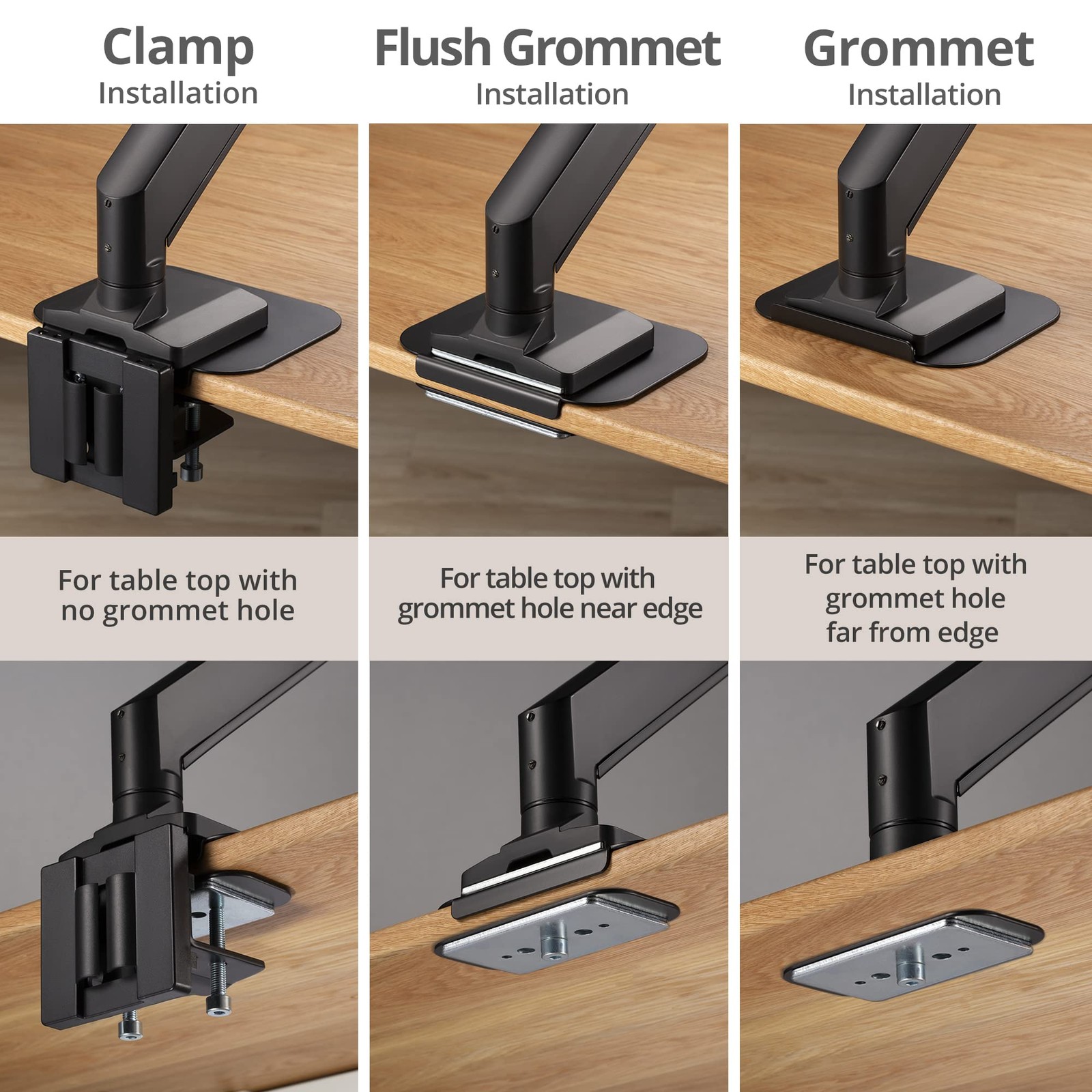 Black Adjustable Reinforcement Plate Bracket Mount For Fragile Tabletop