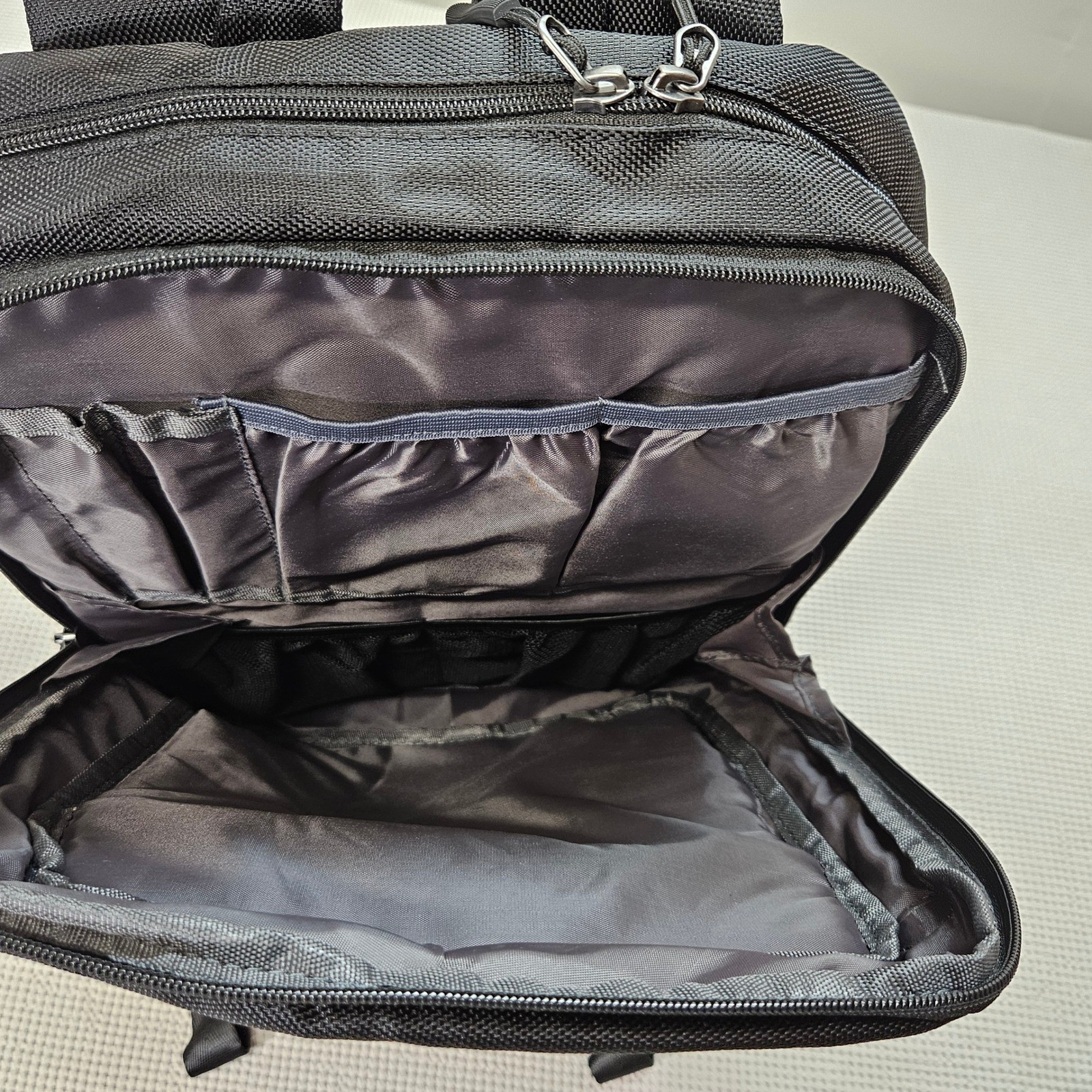MAXcases Black Gray Slim Tech Backpack Laptop Bag with USB Charging Port