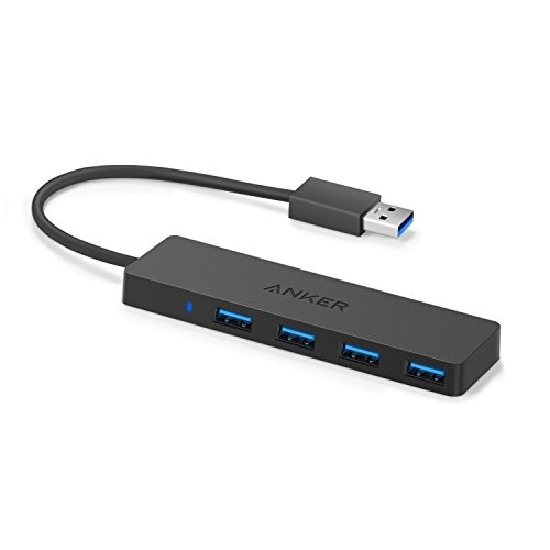 Anker USB 3.0 Ultra Slim 4-Port Hub Lightweight and Compact USB 3.0 High-Speed