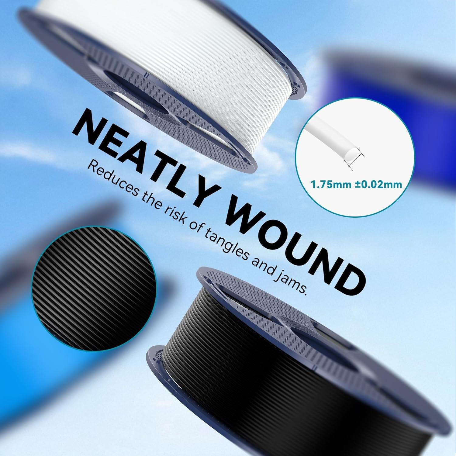 (Buy 6 Get 4 Free,Add 10) SUNLU 1.75mm ASA/PLA/PLA+/ABS/PETG/PA 3D Filament 1KG