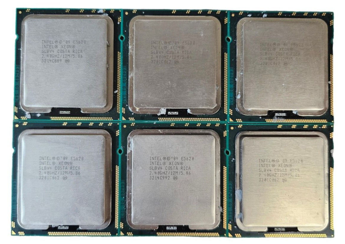 (LOT OF 6) – Intel 09 E5620 | Intel Xeon SLBV4 | 2.40GHz/12M/5.86