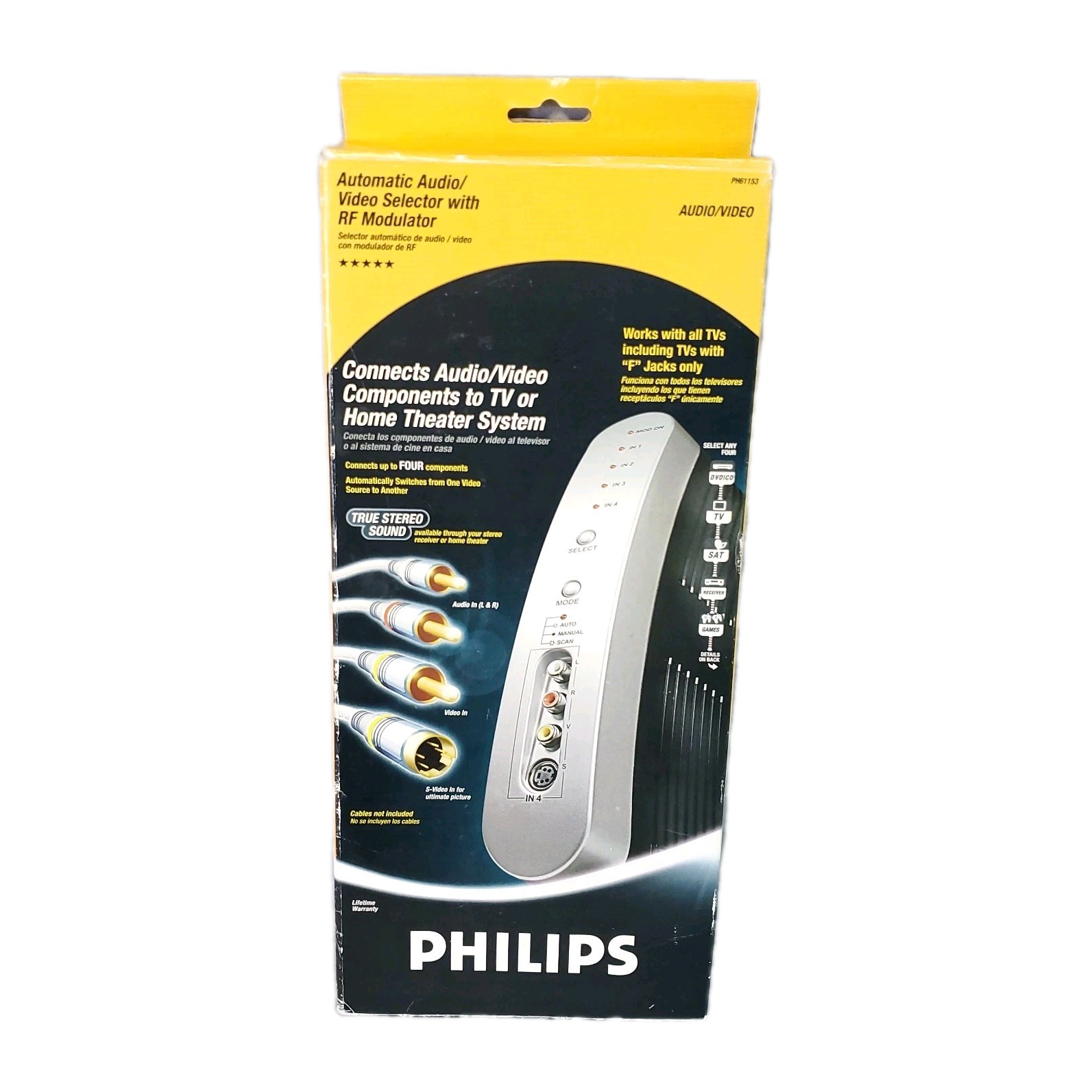 Philips PH61153 Master Video Switching Center Connect 4 Devices(T9) NEW Open Box