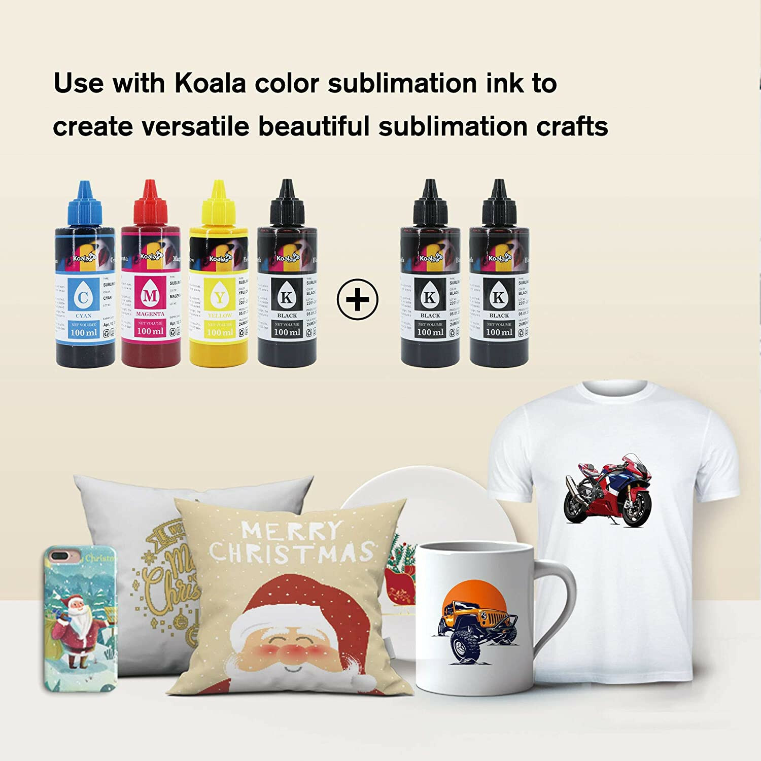 400ML Koala Sublimation Ink BLACK Ink Refill for Inkjet Printers Epson HP Canon
