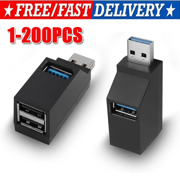 3 Port USB 3.0 Hub Portable High Speed Splitter Box For PC Notebook Laptop lot
