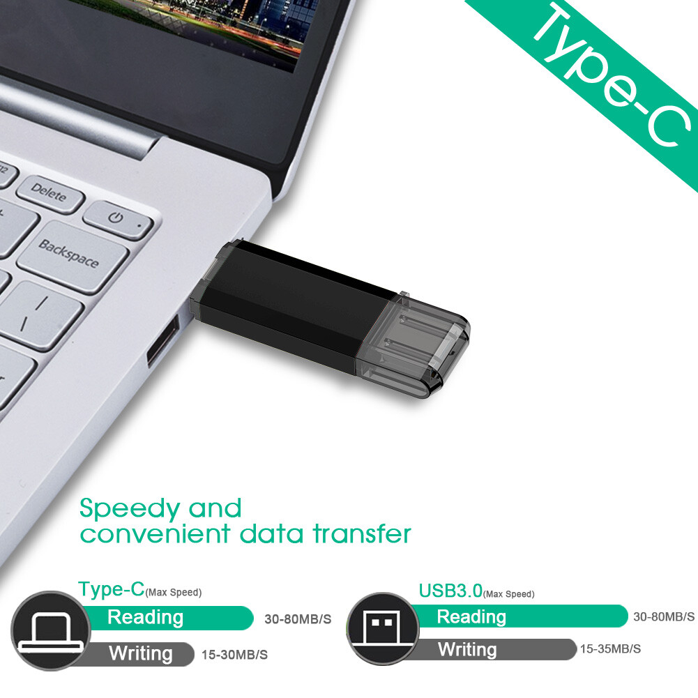 High Speed USB 3.0 32GB Dual Type-C OTG USB Flash Drive For Phone Laptop PC USA