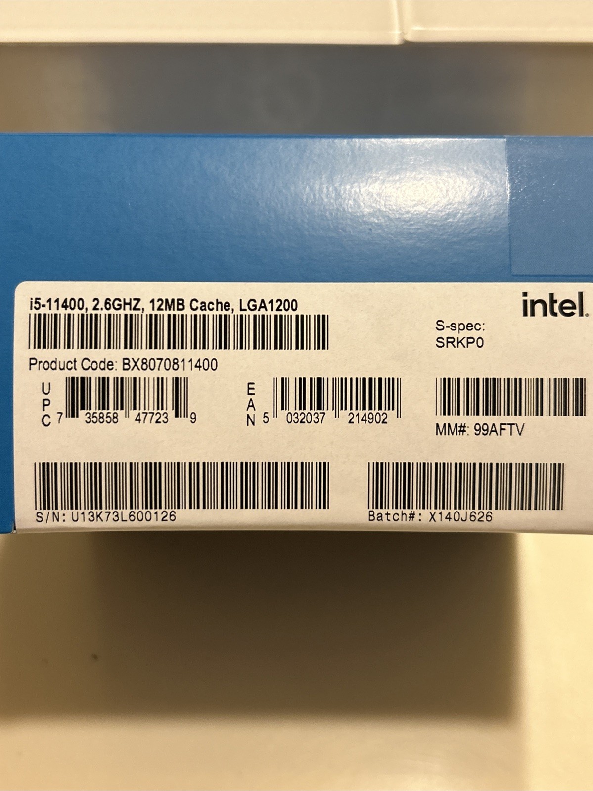 Intel Core i5-11400 Processor (2.6GHZ, 12MB Cache, LGA1200)