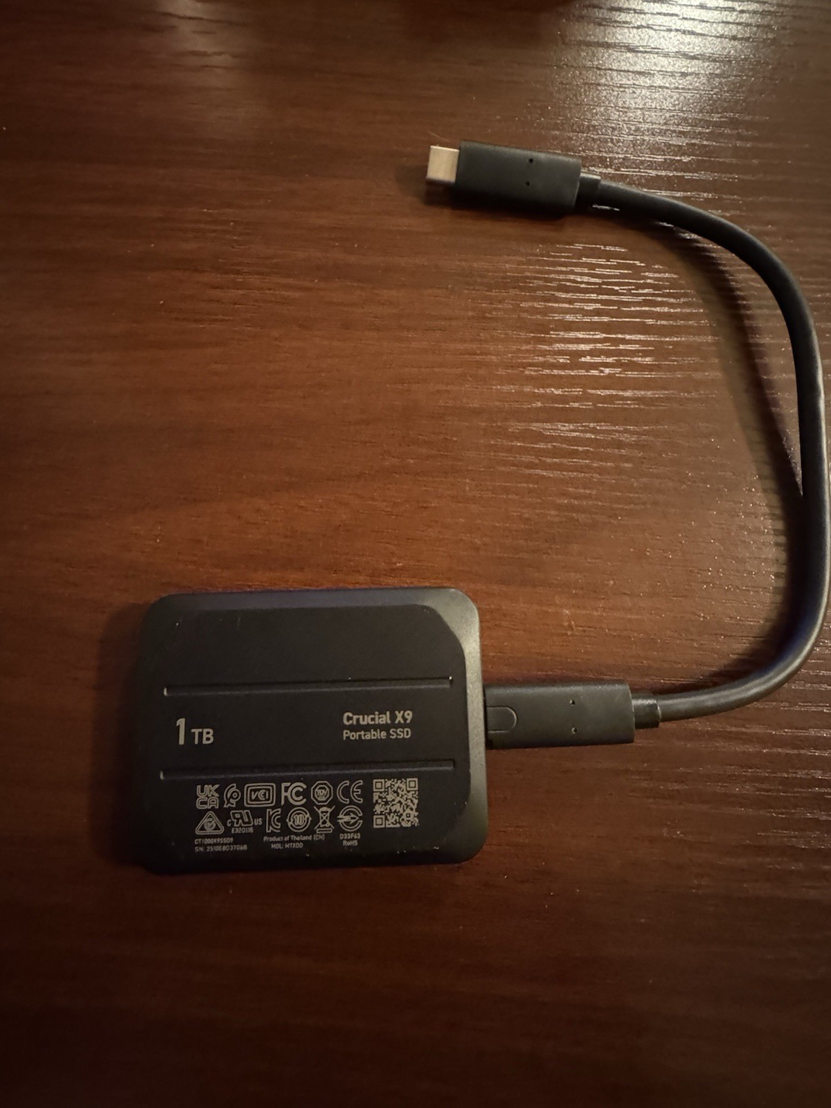 Crucial X9 1TB Type C black Portable SSD USB 3.2