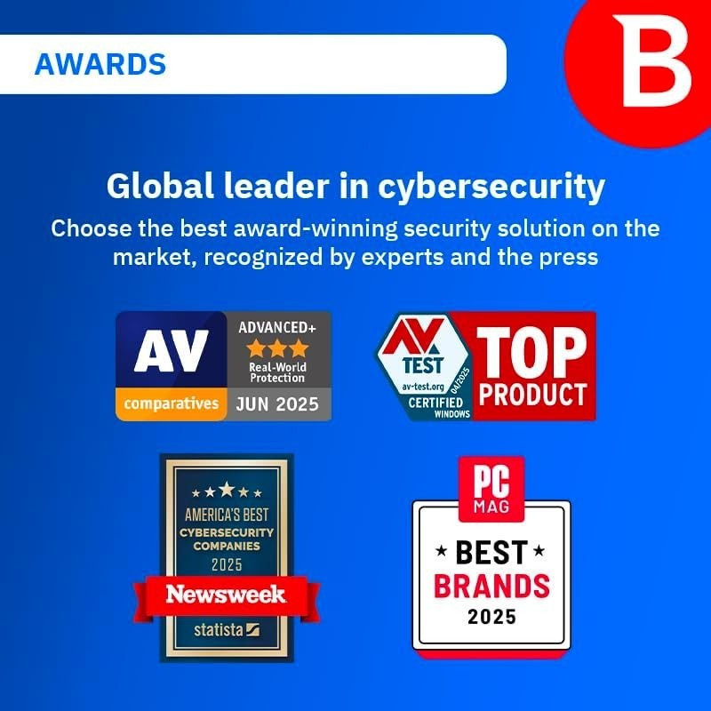 Bitdefender Total Security 2026 – 5 Devices / 2 Years USA Only. Fast Delivery.