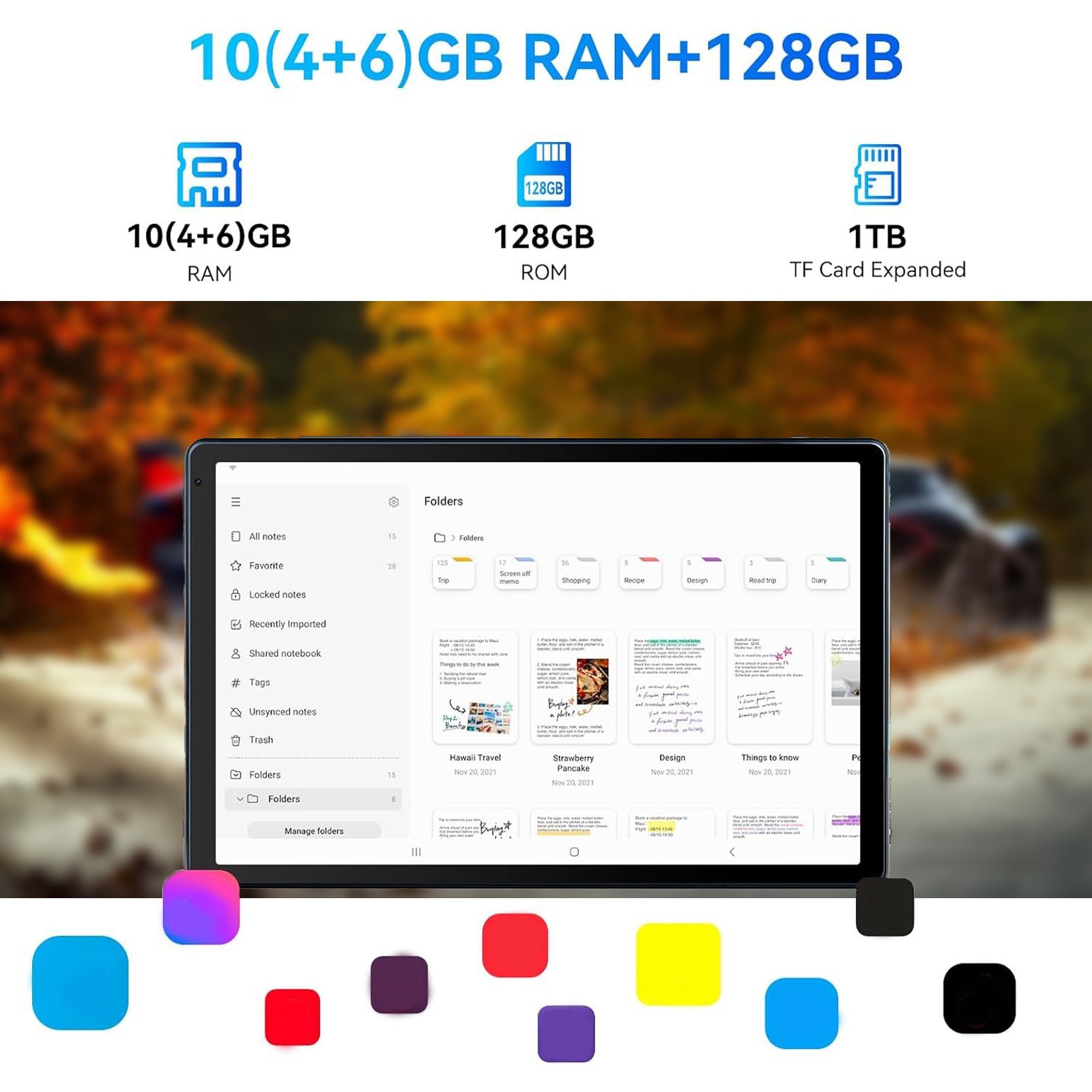 10.1″ Android Tablet 6GB+64GB IPS Touchscreen Octa-core Processor Wi-Fi 6 Gray