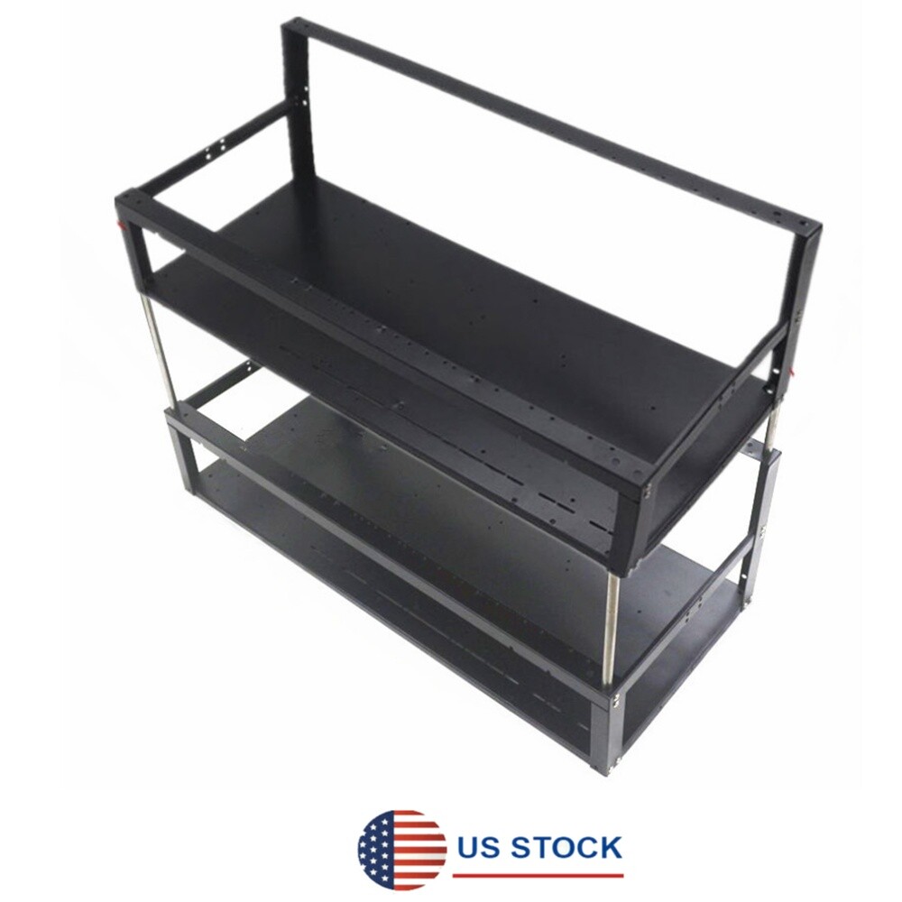 Double Dual Deck 6/8/12 GPU Open-pit Mining Machine Frame Case Coin Ring Bracket