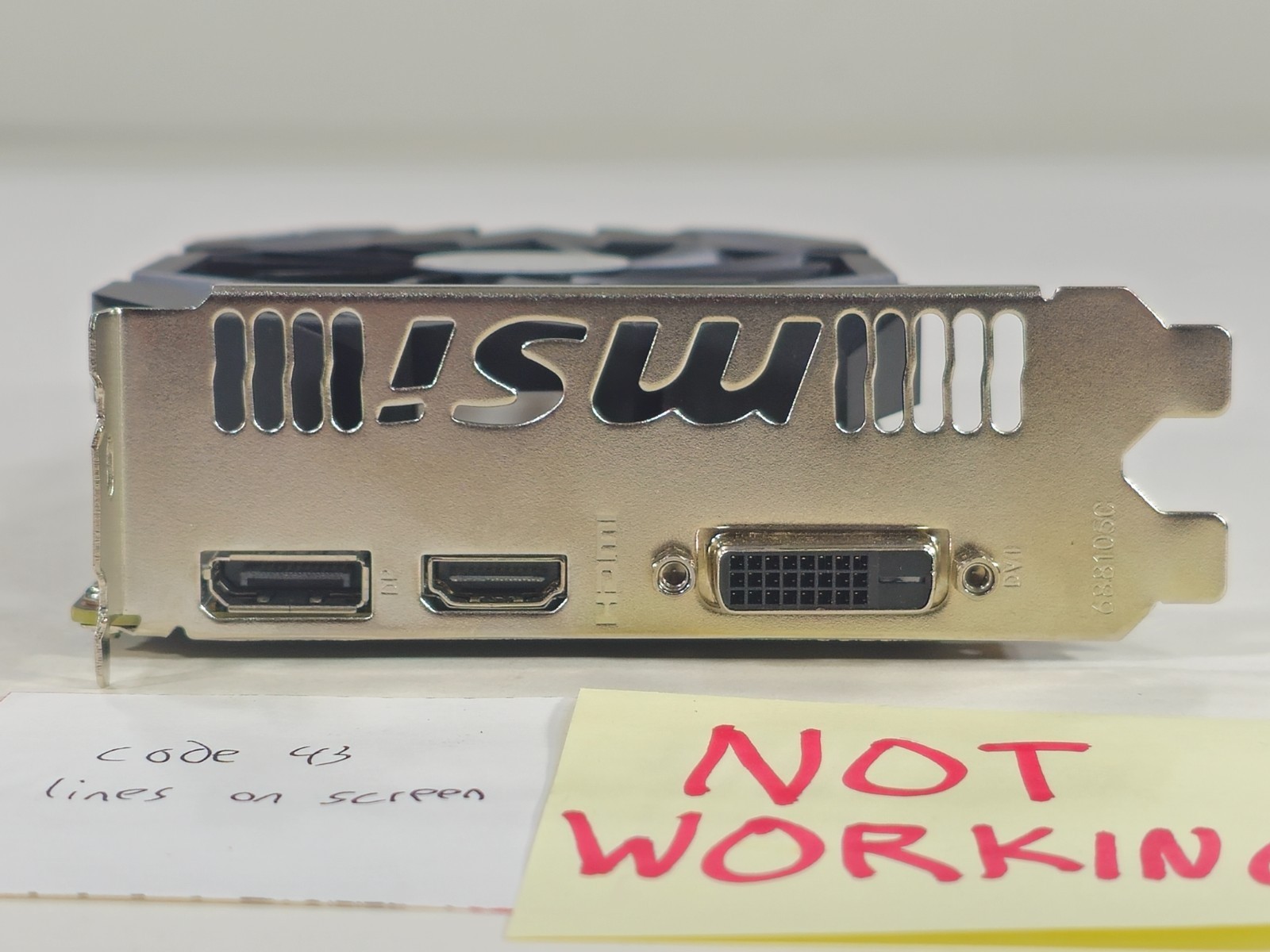 [NOT WORKING] MSI GeForce GTX 1050 Ti OC 4GB 4G 128-bit GDDR5 PCI-E 3.0