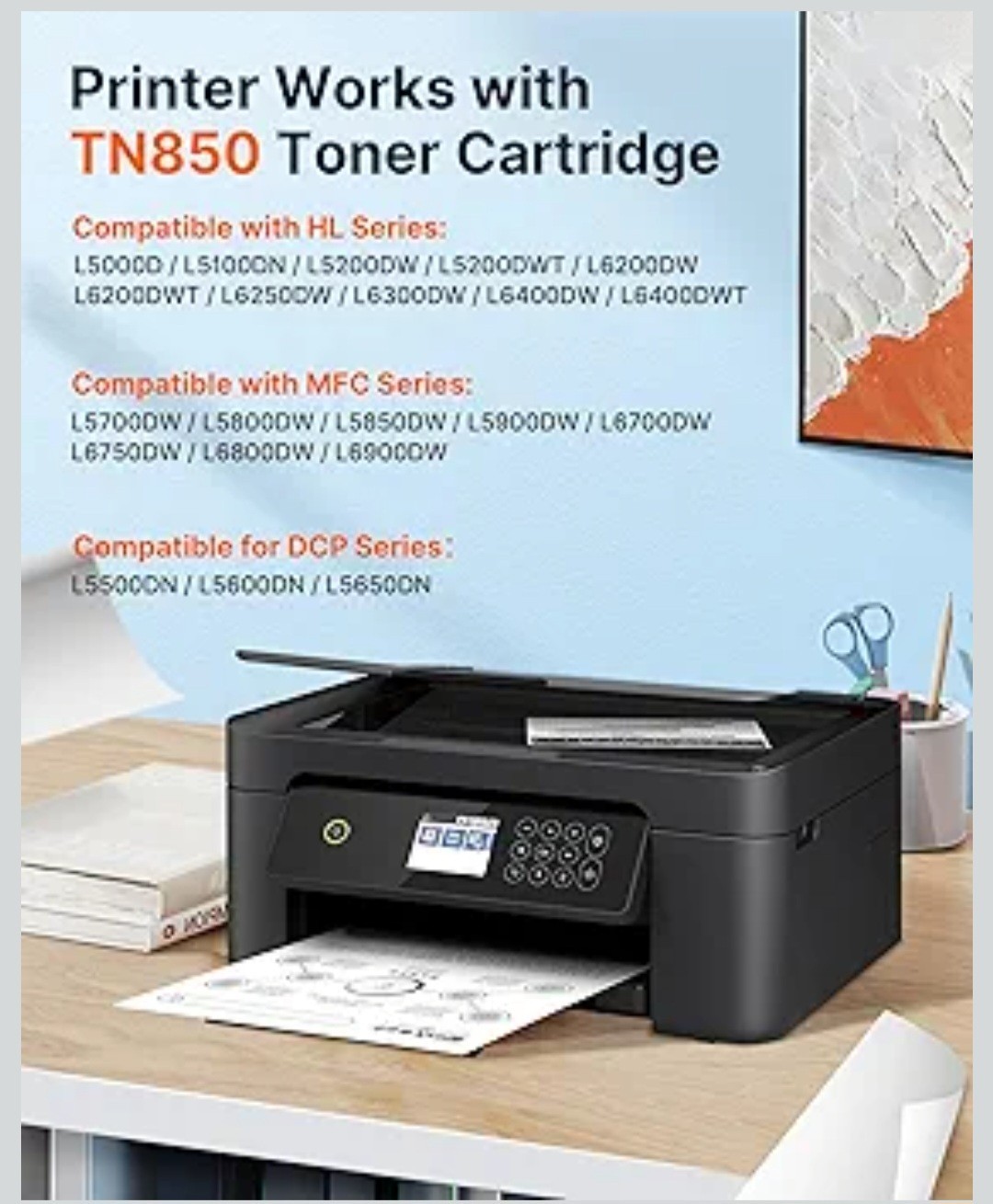 Pack Of 4 Compatible Toner Cartridge Replacement for Brother TN850 TN880 TN820