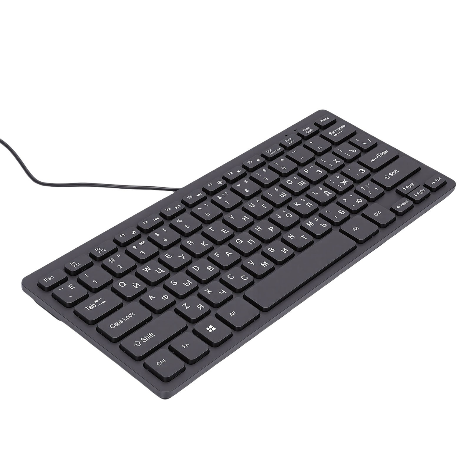 Russian Keyboard USB 78 Keys Plug And Play Proof Small Wired Keyboar KKJD