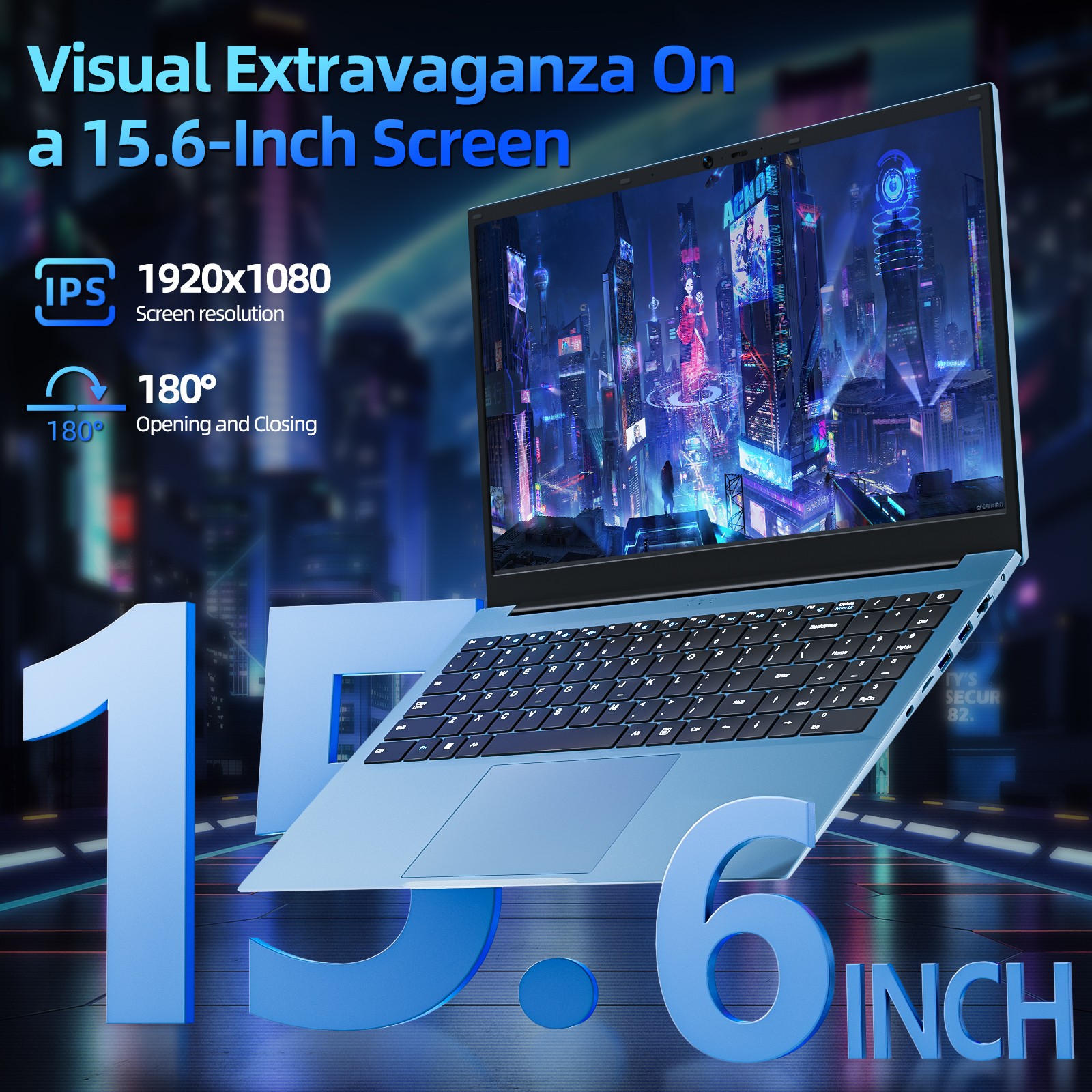 NEW SGIN 18.5″ Laptop Win11 PRO Intel N5095 16GB RAM 1TB SSD WiFi6 RJ45 USB-C