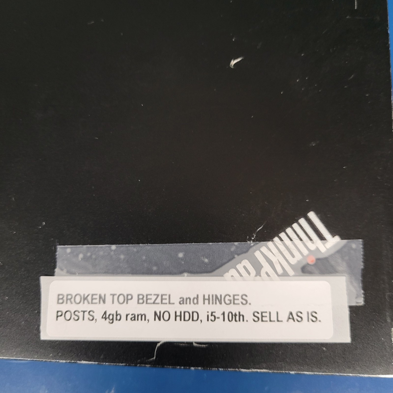 Lenovo ThinkPad E14 – Top Bezel & Hinges Broken – For Parts