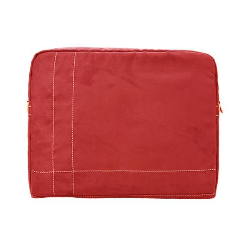 miim Soft Gold Faux Suede 13″ inch Laptop Sleeve (Red) with Shoulder Strap