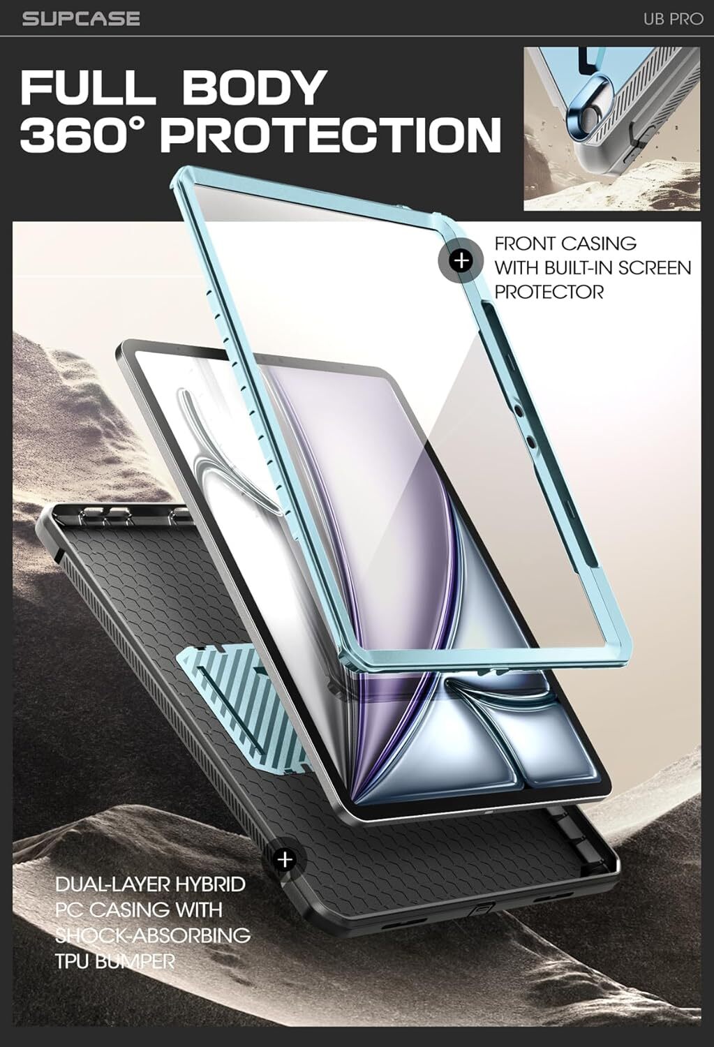 SUPCASE DualLayer Case for Apple iPad Air 13″ 2024 MilitaryGrade ProtectionCover