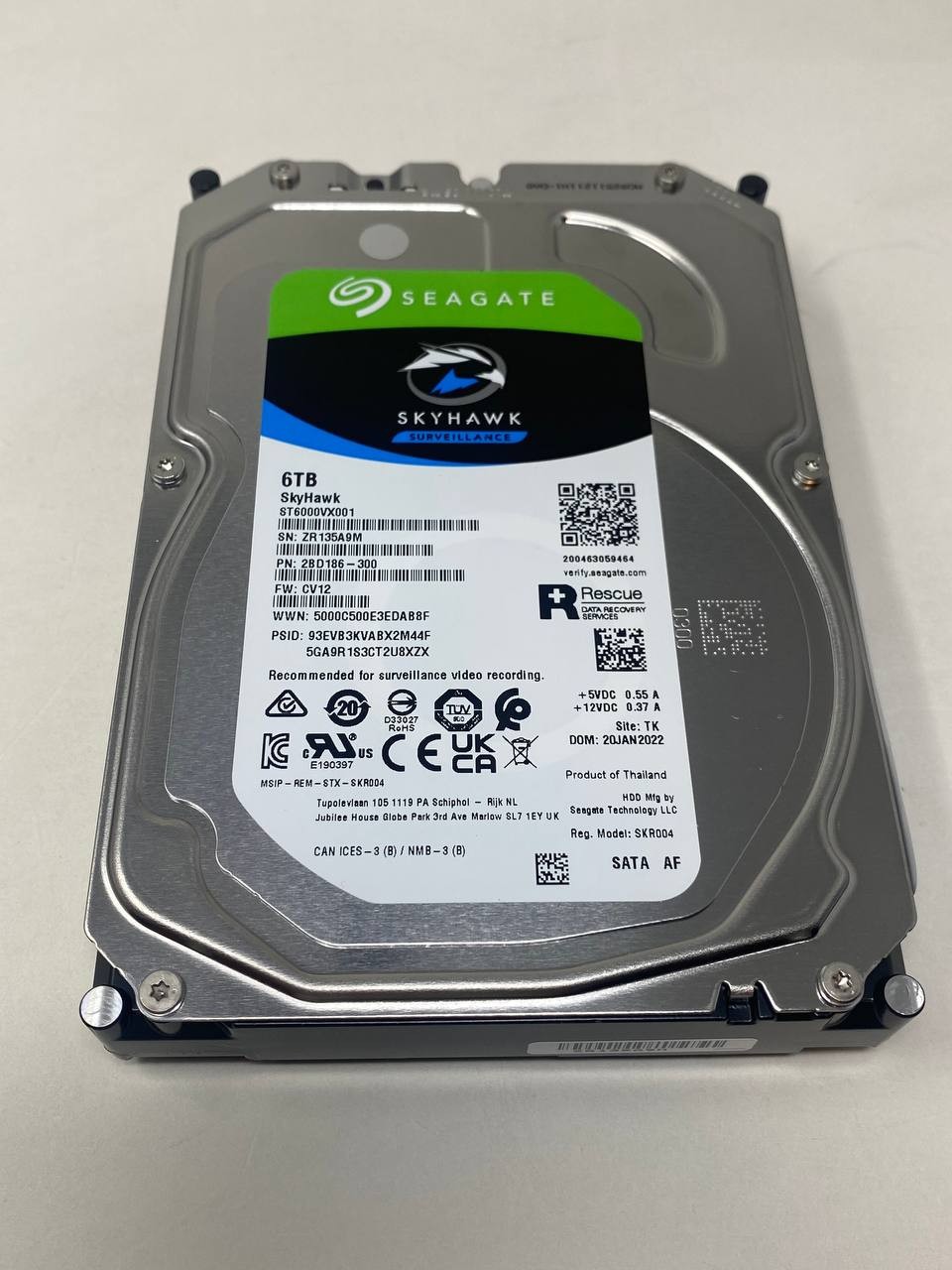 Seagate ST6000VX001 Skyhawk Surveillance 6TB SATA AF 3.5″ Hard Drive Used 80%