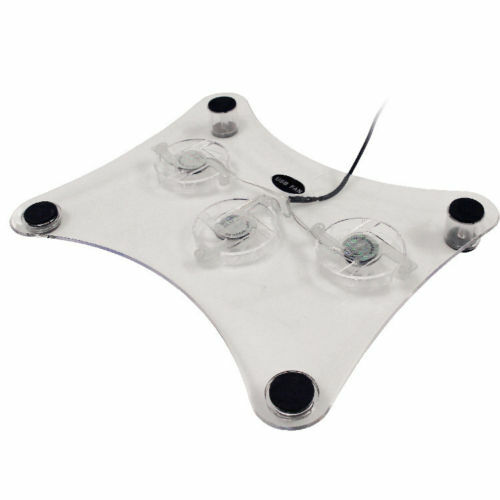 3 Fans USB Cooler Cooling Pad Stand LED Light Radiator for Laptop PC Notebook