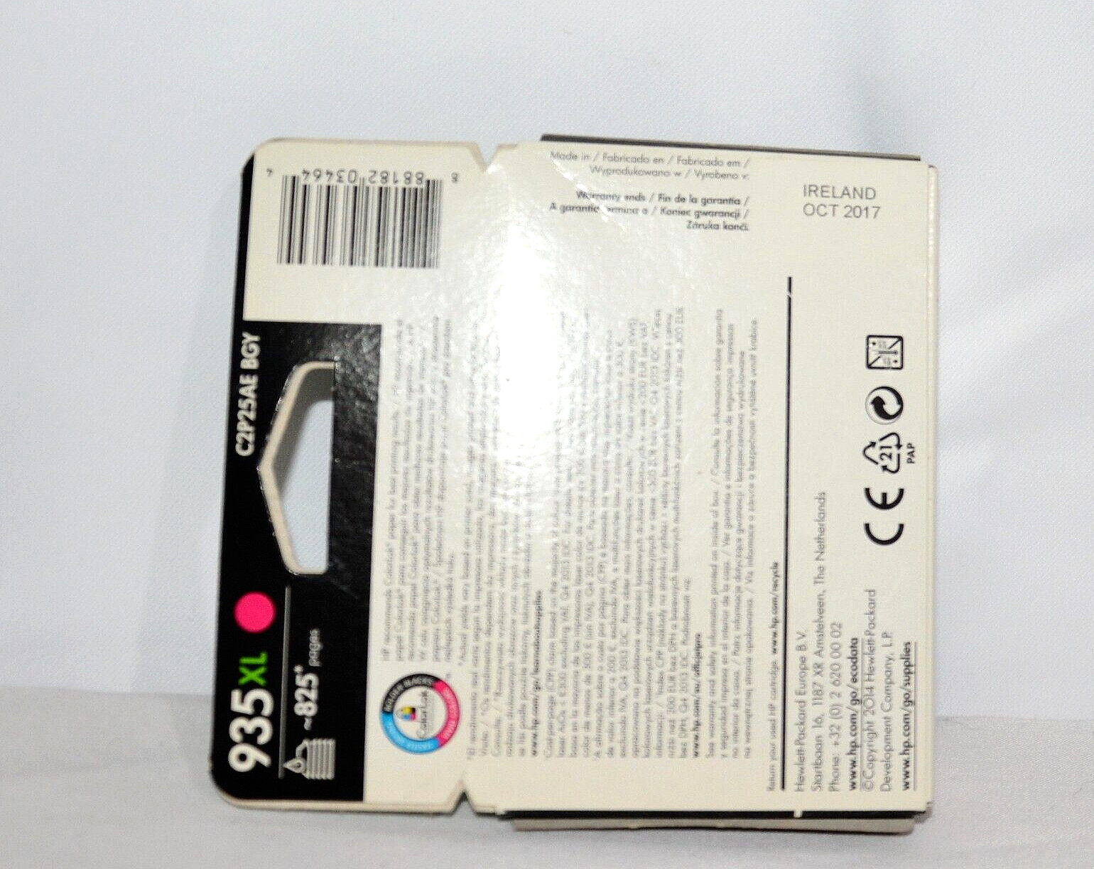 HP 934XL BLACK 935XL MAGENTA INK CARTRIDGE ORIGINAL, 2 PACKS, SEALED BOX
