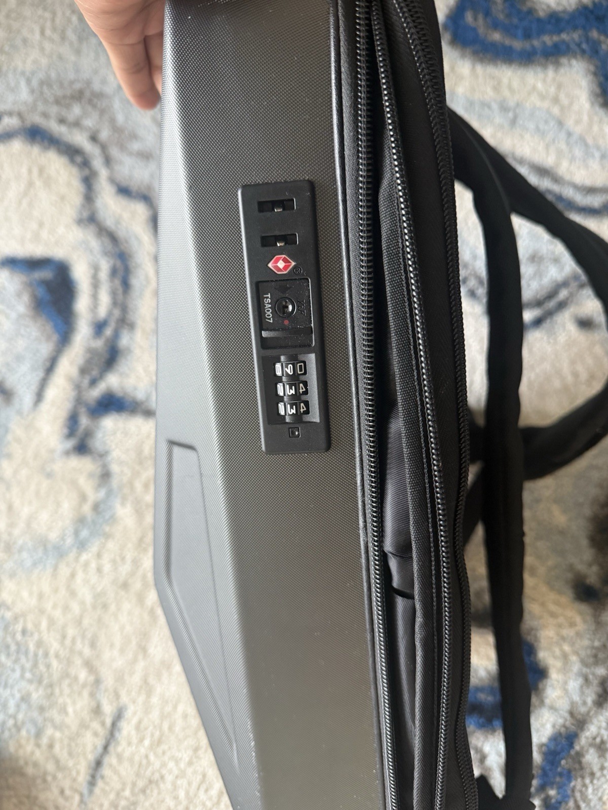 Gray/Black Rigid Plastic Hard Shell Laptop Backpack with TSA007 TSA Lock