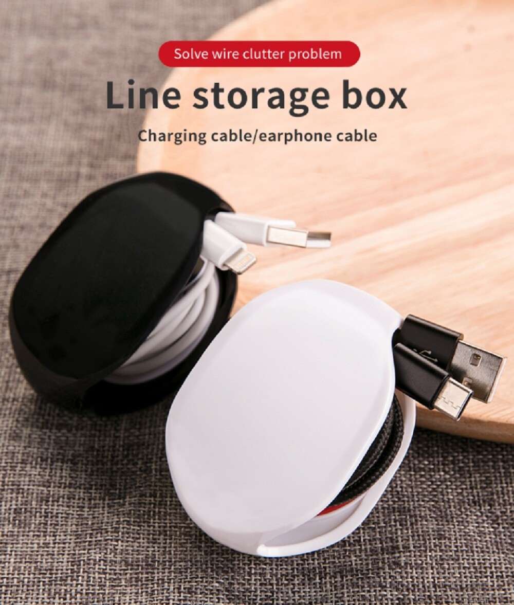 Automatic Earphone Cable Organizer – Headphone Cord Winder Roll Wrap 1 Pack