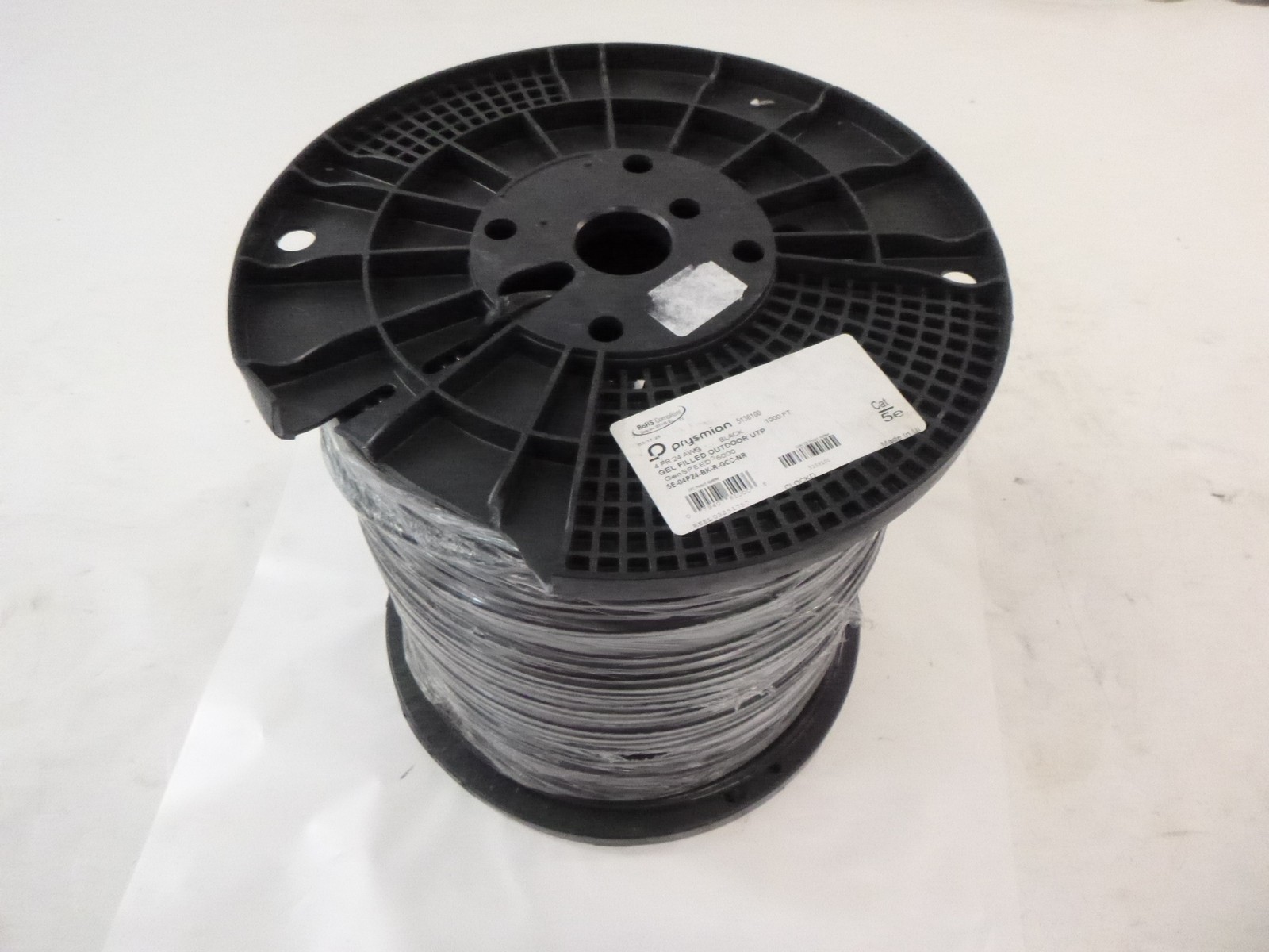1000′ Prysmian 24AWG Category 5E Outside Plant Cable Black 4PR 24AWG