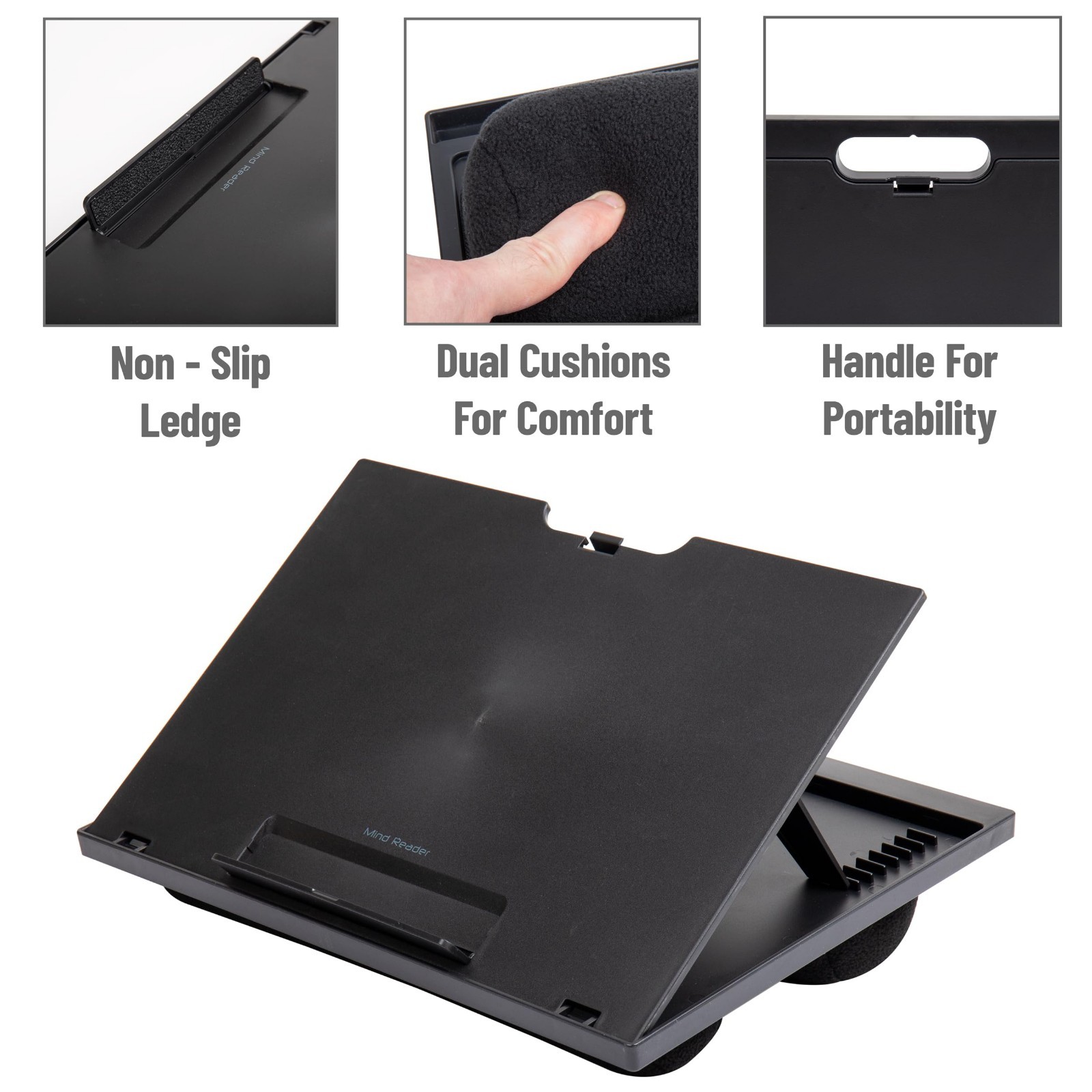 Laptop Cushion Desk Bed Pillow Cushioned Lap Tray Adjustable Stand 8 Position