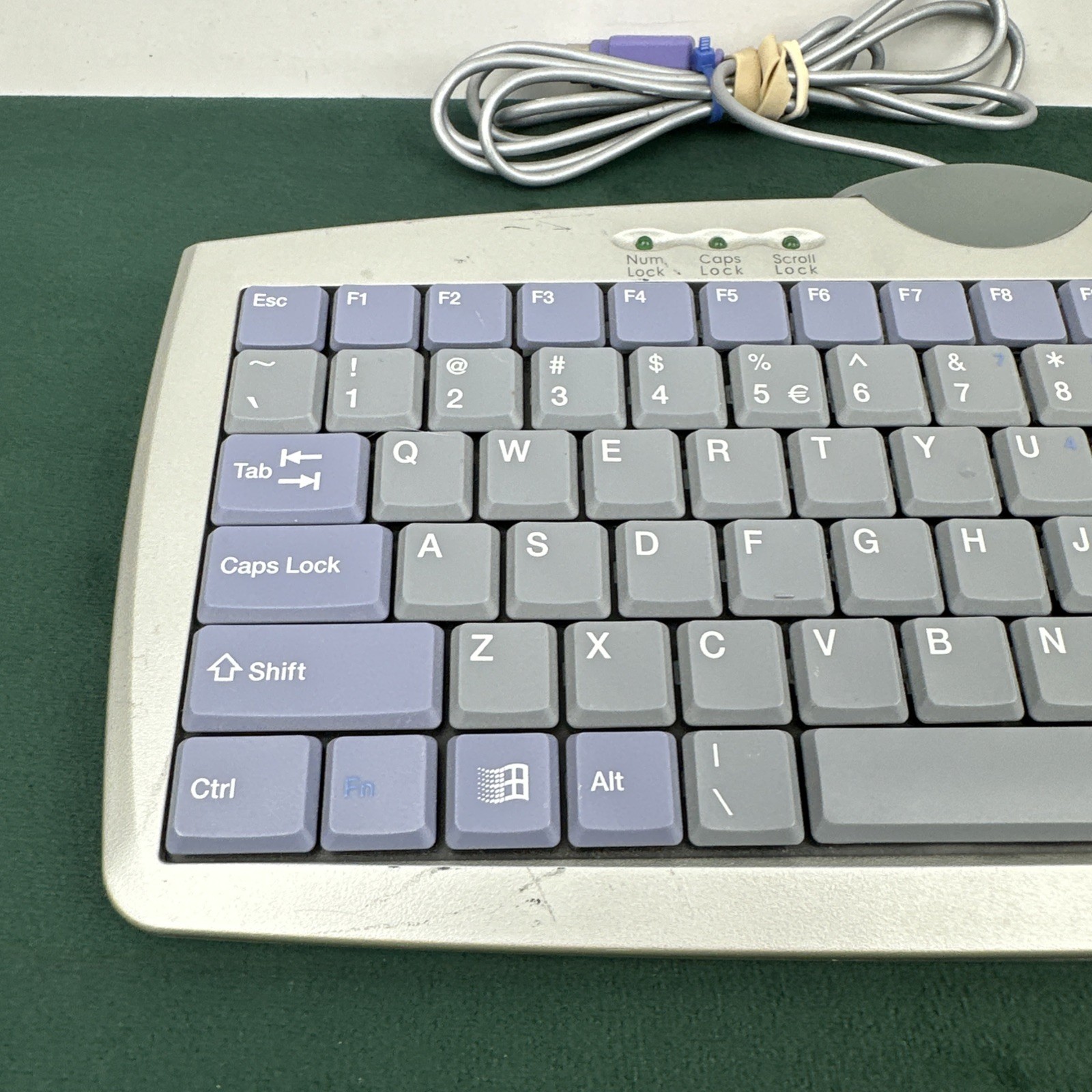 Zippy WK-610 Wired PS/2 Keyboard Gray Purple Keys Vintage Tested