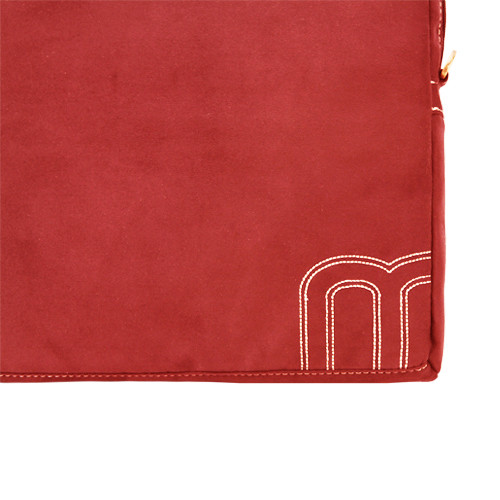 miim Soft Gold Faux Suede 11″ inch Laptop Sleeve (Red) with Shoulder Strap