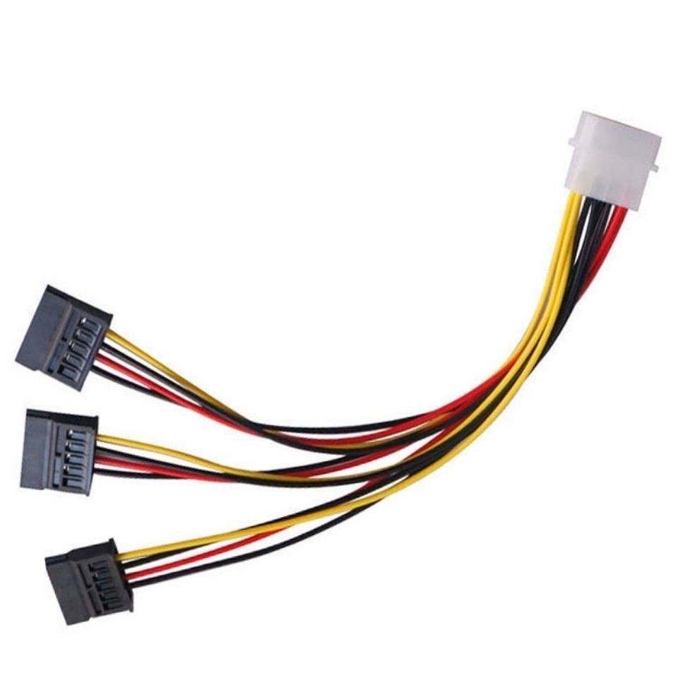 SATA Power Splitter Cable: 1-to-3 (Big 4-Pin to 15-Pin)-duo