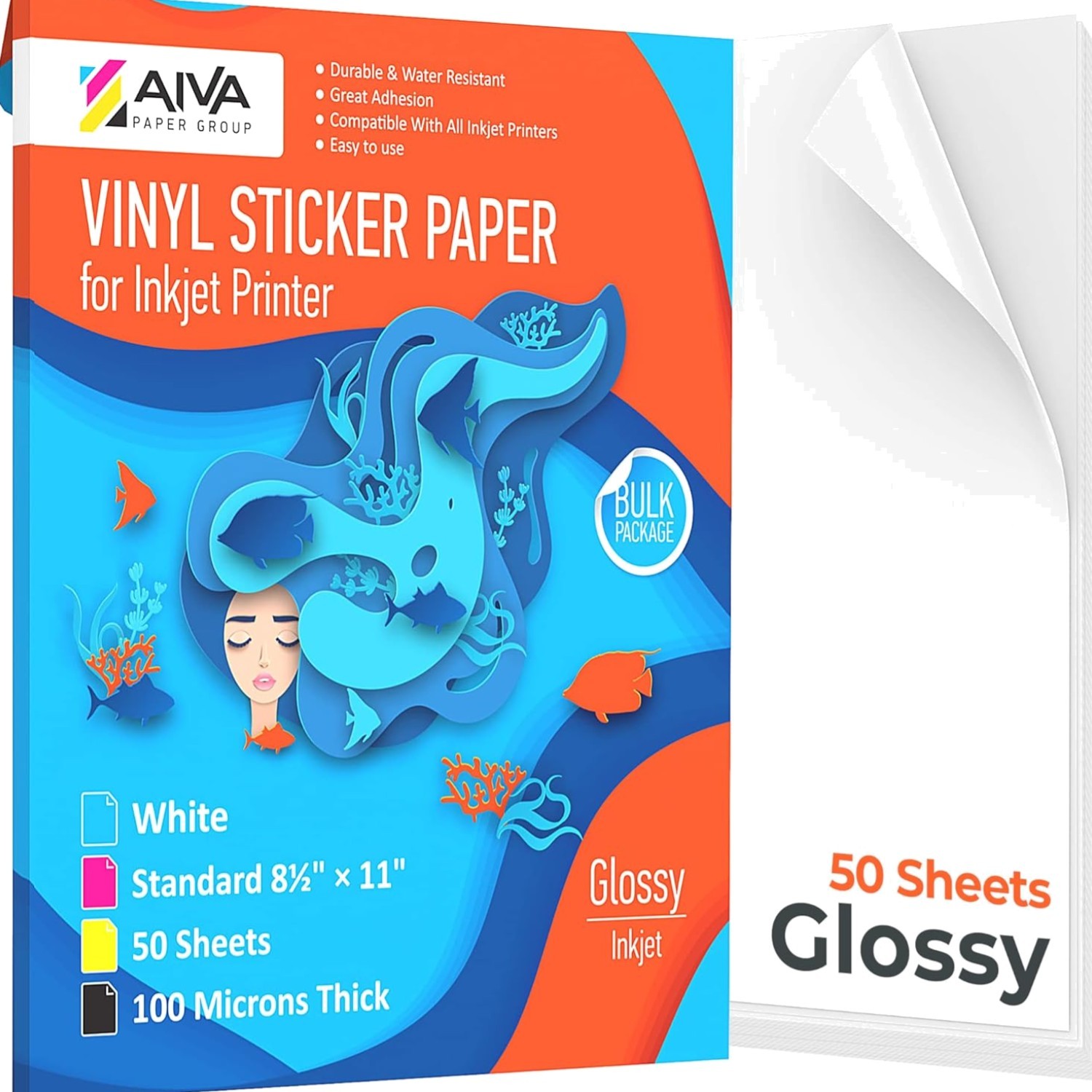 Printable Vinyl Sticker Paper – Waterproof Decal Paper for Inkjet Printer – 5…