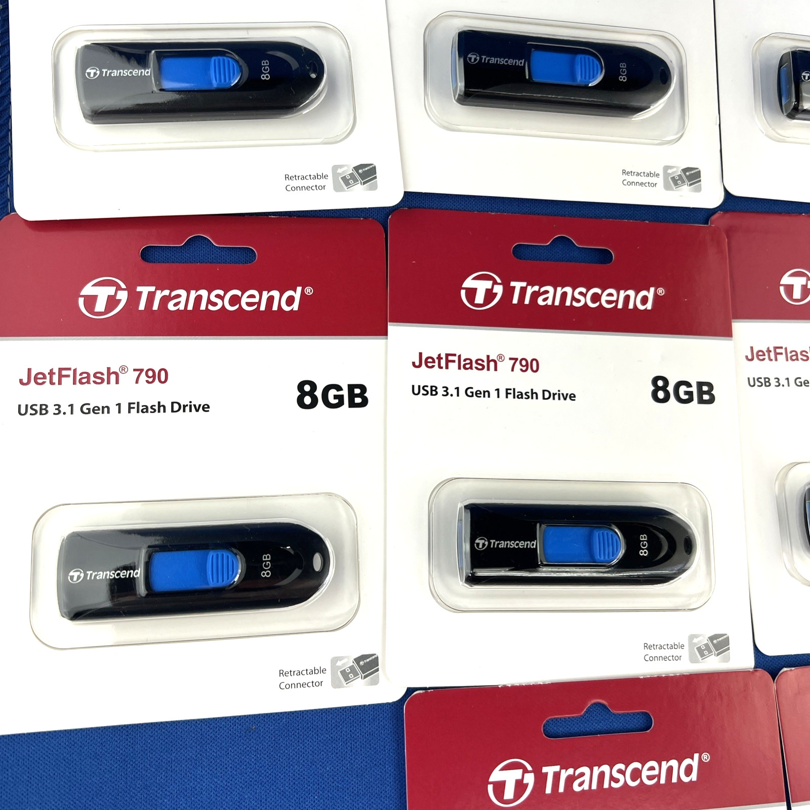 LOT 10 Transcend JetFlash 790 8GB USB 3.1 Flash Drive TS8GJF790K New Sealed