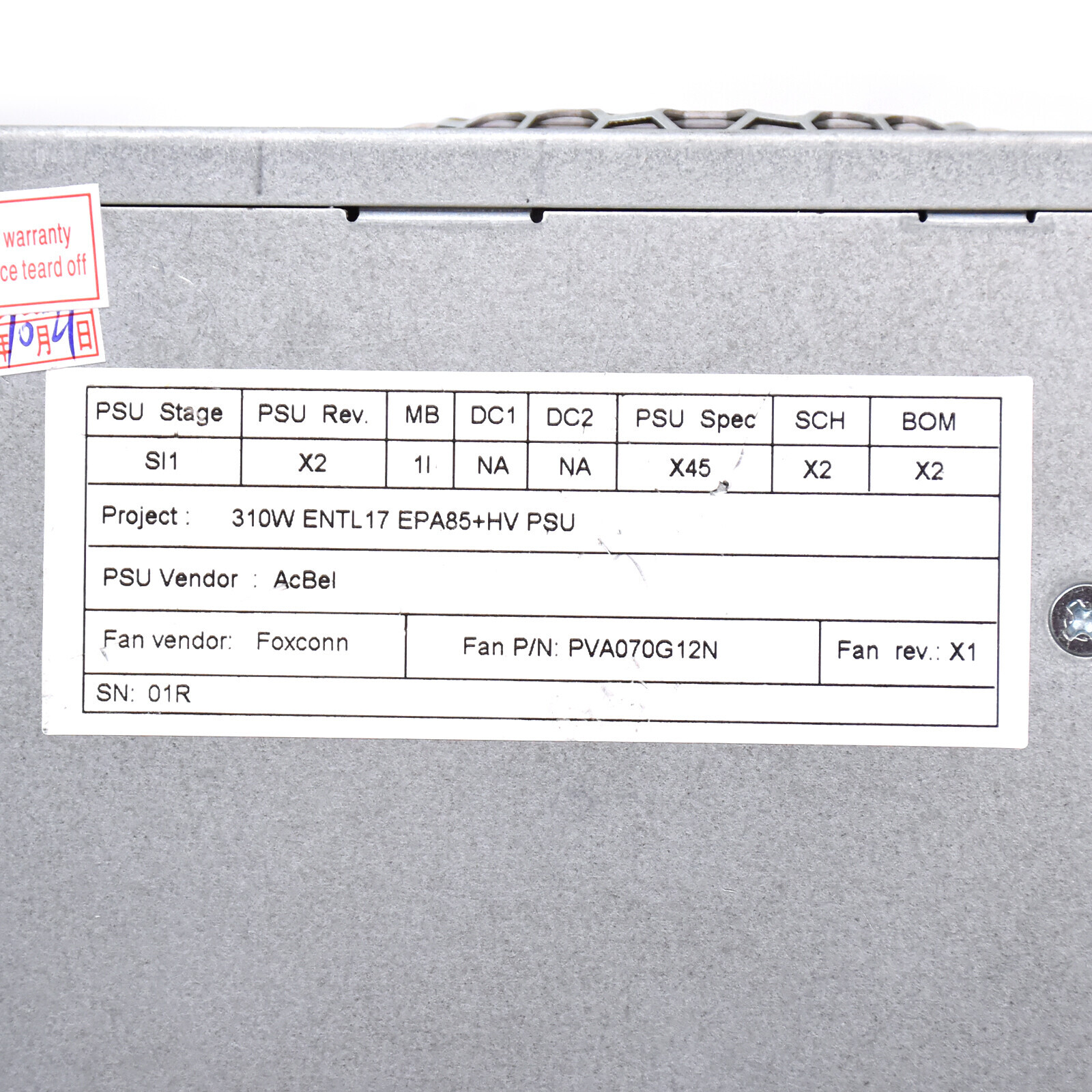 Power Supply DPS-310AB-1A PCG007 937516-004 for HP 280 288 G3 MT 310W