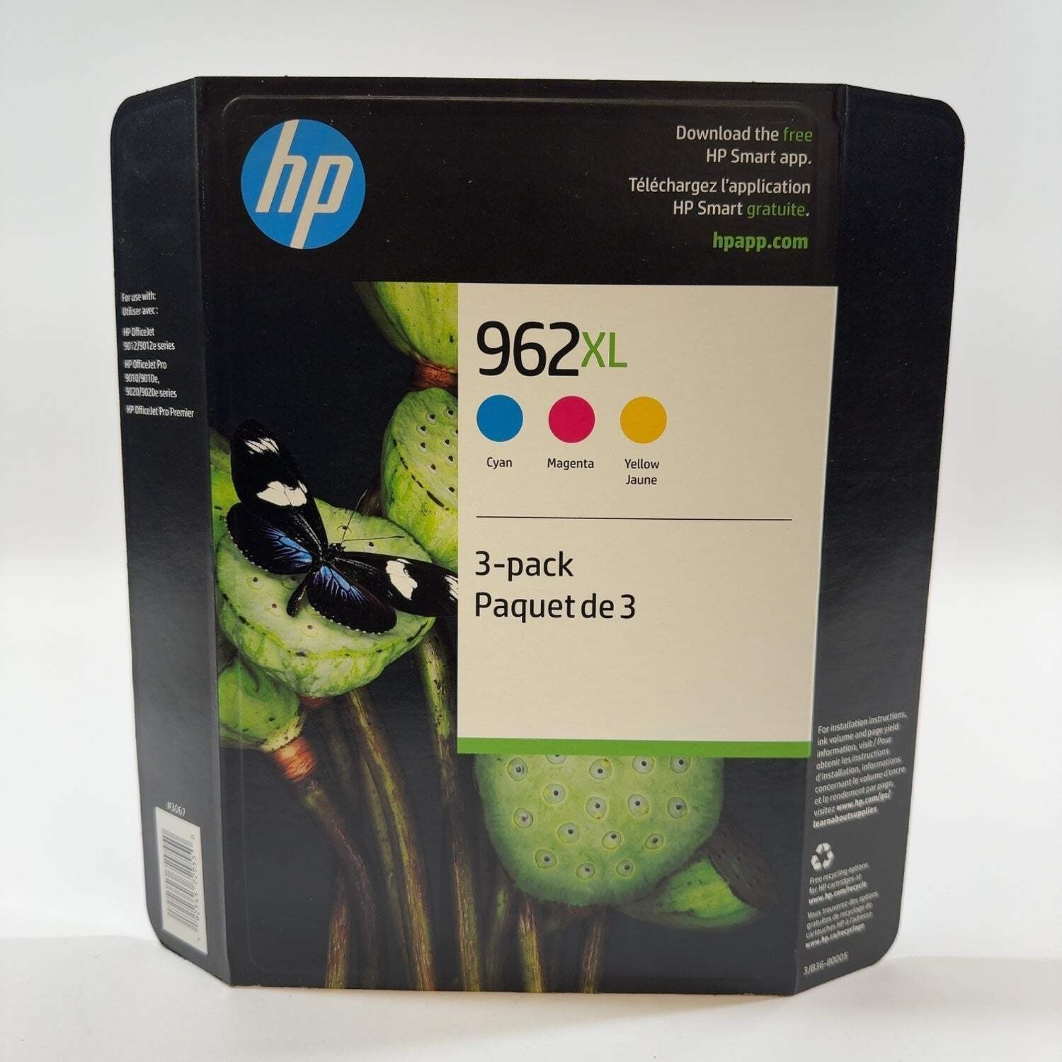 HP 3JB36BN 962XL High Yield Inkjet Cartridge – Yellow/Magenta/Cyan 3pk NEW
