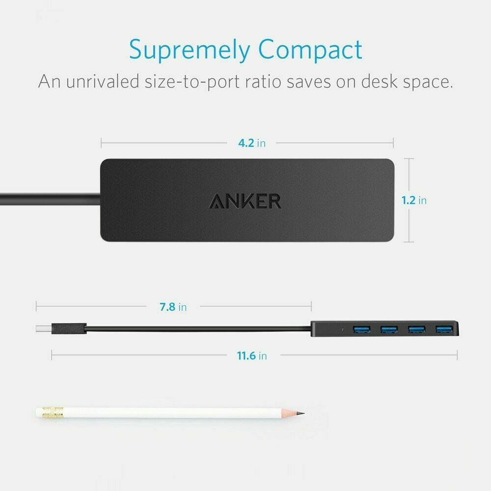 🔥 🔥Anker 4-Port USB 3.0 Ultra Slim Data Hub for Macbook Pro or any Laptop