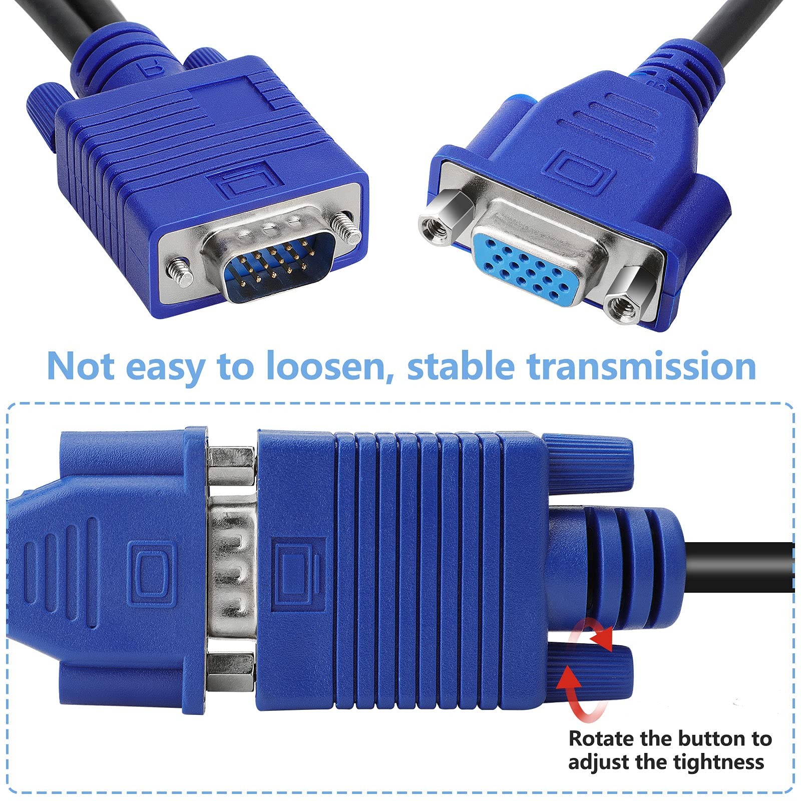Dual Vga Splitter Monitor Cable 1 Male To 2 Female Adapter Converter Vga Video Y